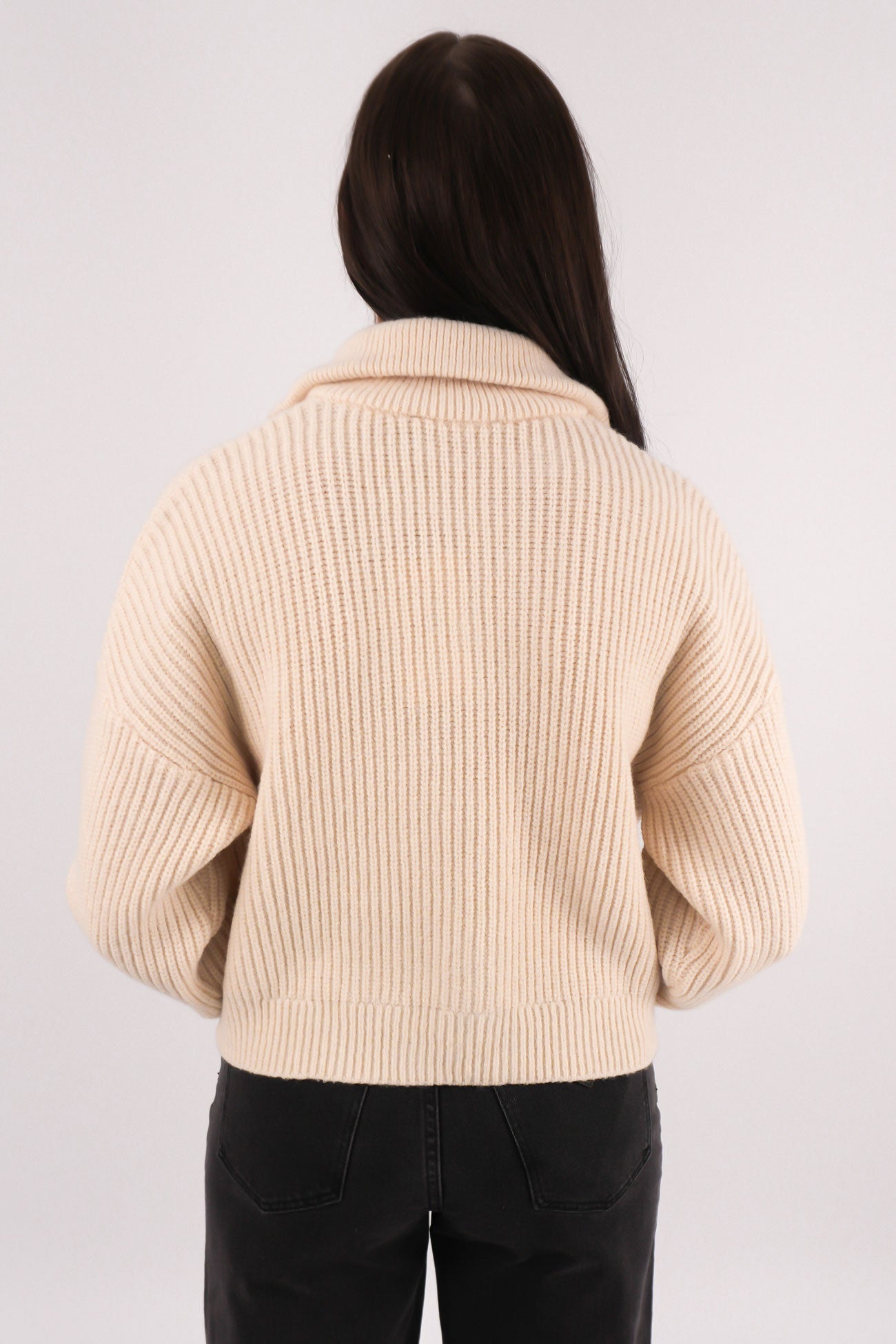 Bridie Knit Zip Through Vanilla