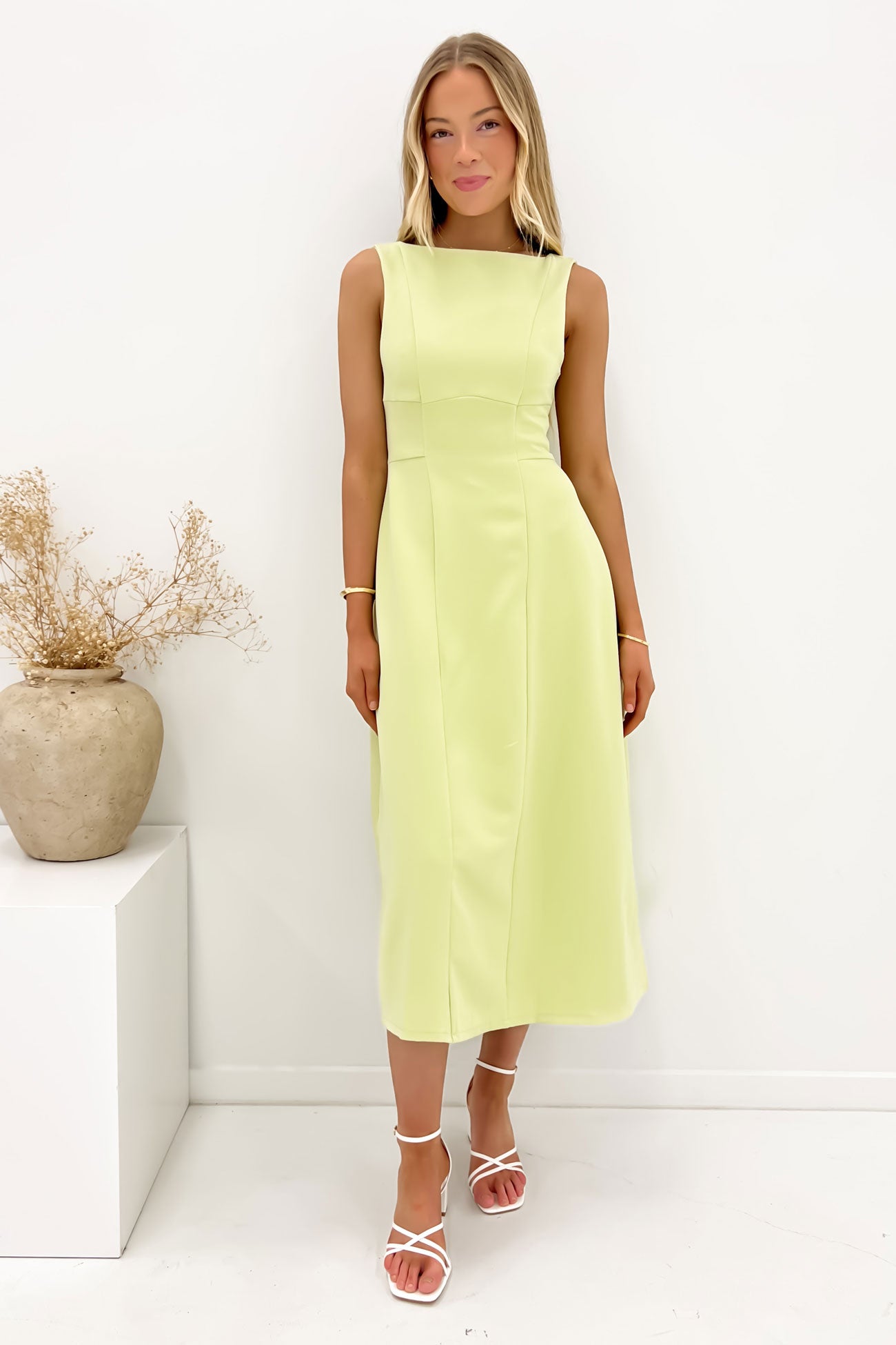 Briony Midi Dress Lime