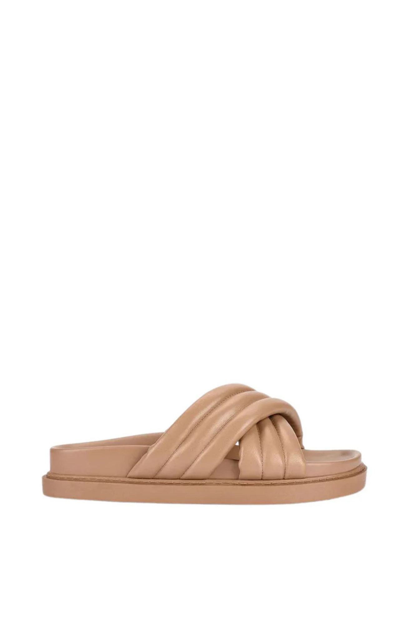 Britney Footbed Slide Dark Camel