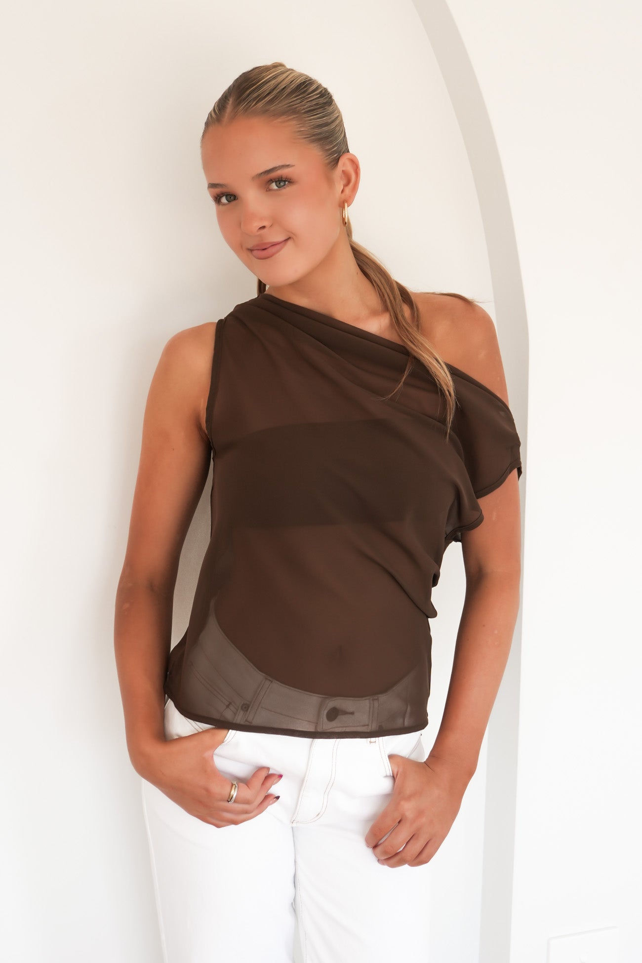 Britt Sheer Top Chocolate