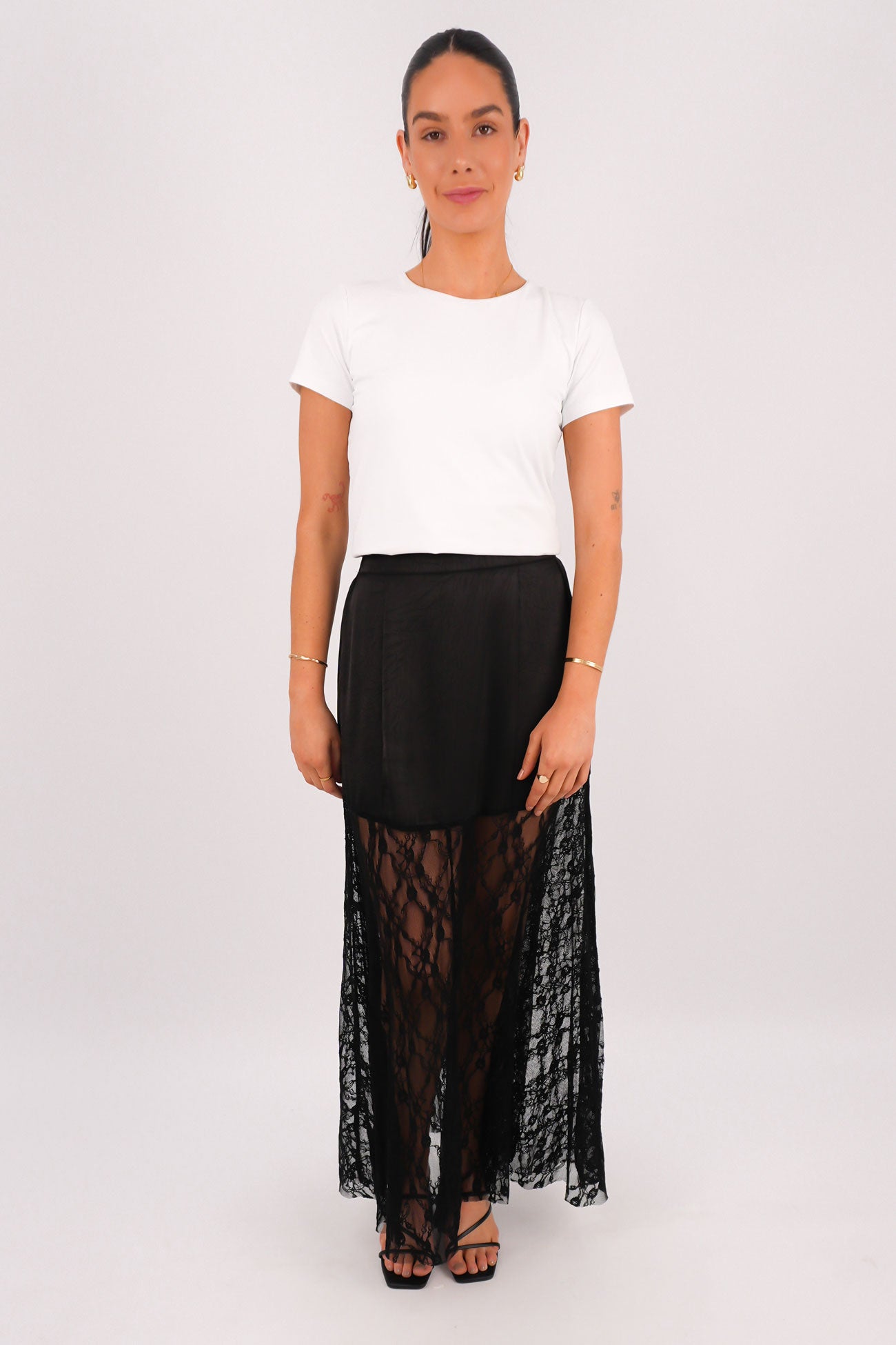 Brody Lace Maxi Skirt Black