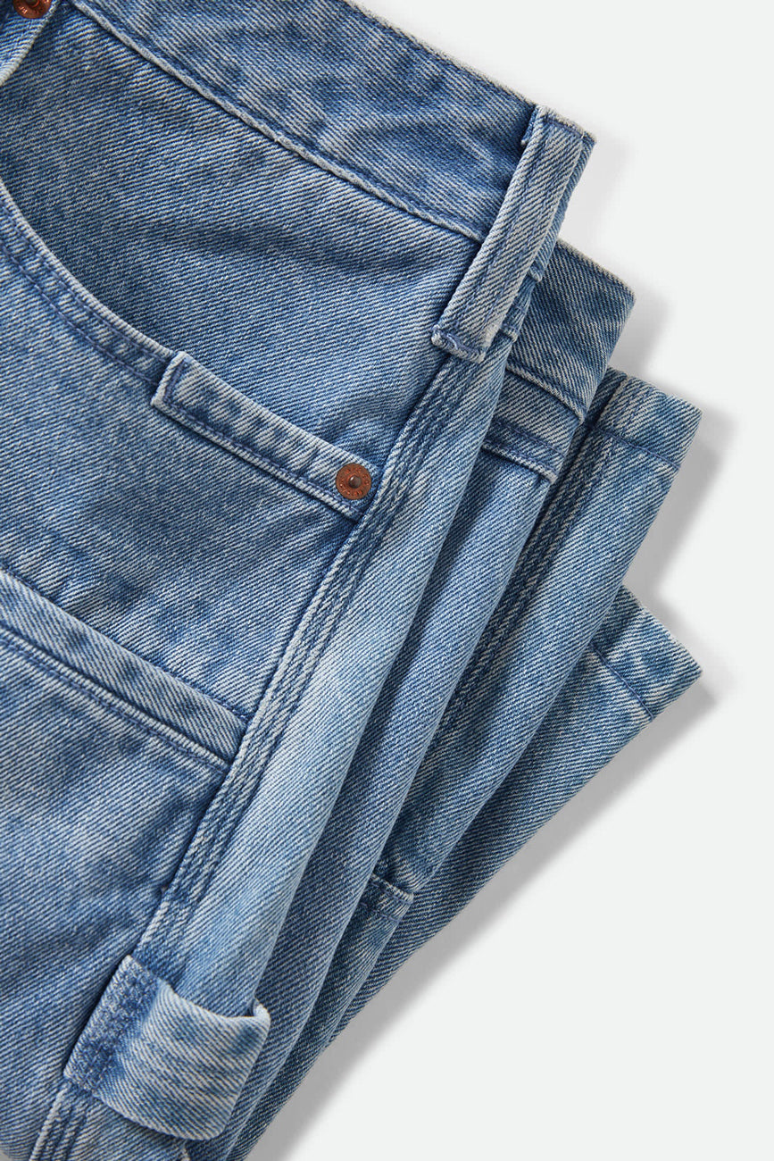 Builders Carpenter Baggy Short Washed Blue Denim