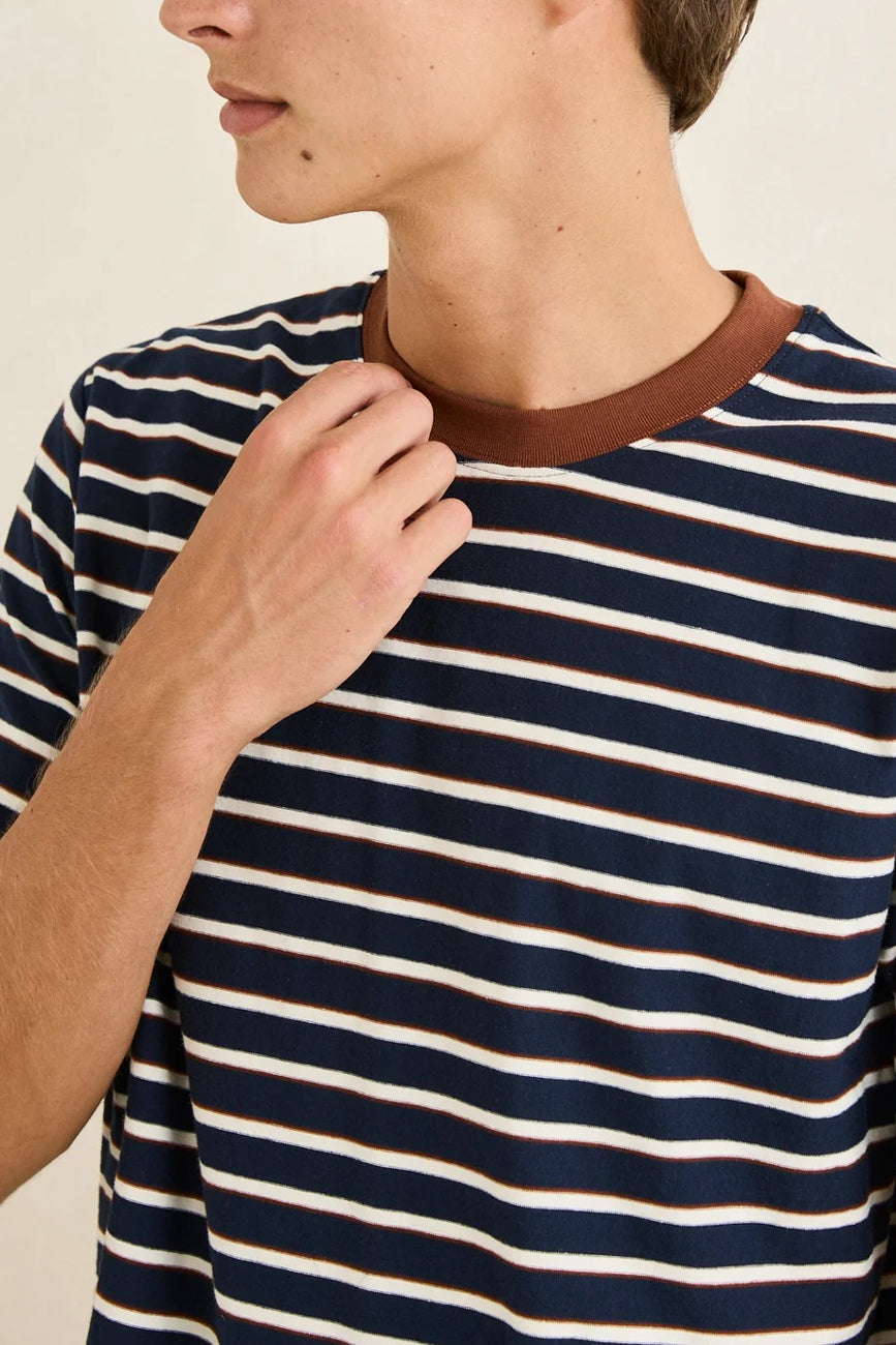 Vintage Stripe Short Sleeve T-Shirt Navy