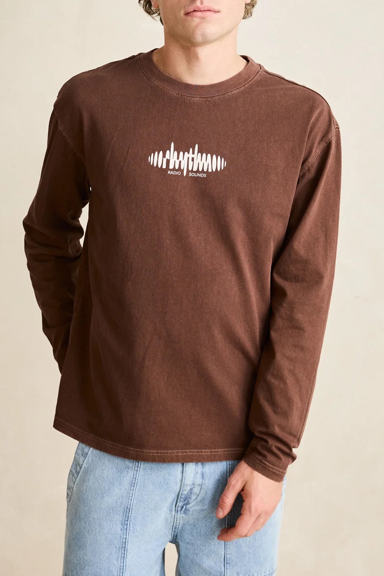 Sounds Contrast Long Sleeve T-Shirt Chocolate