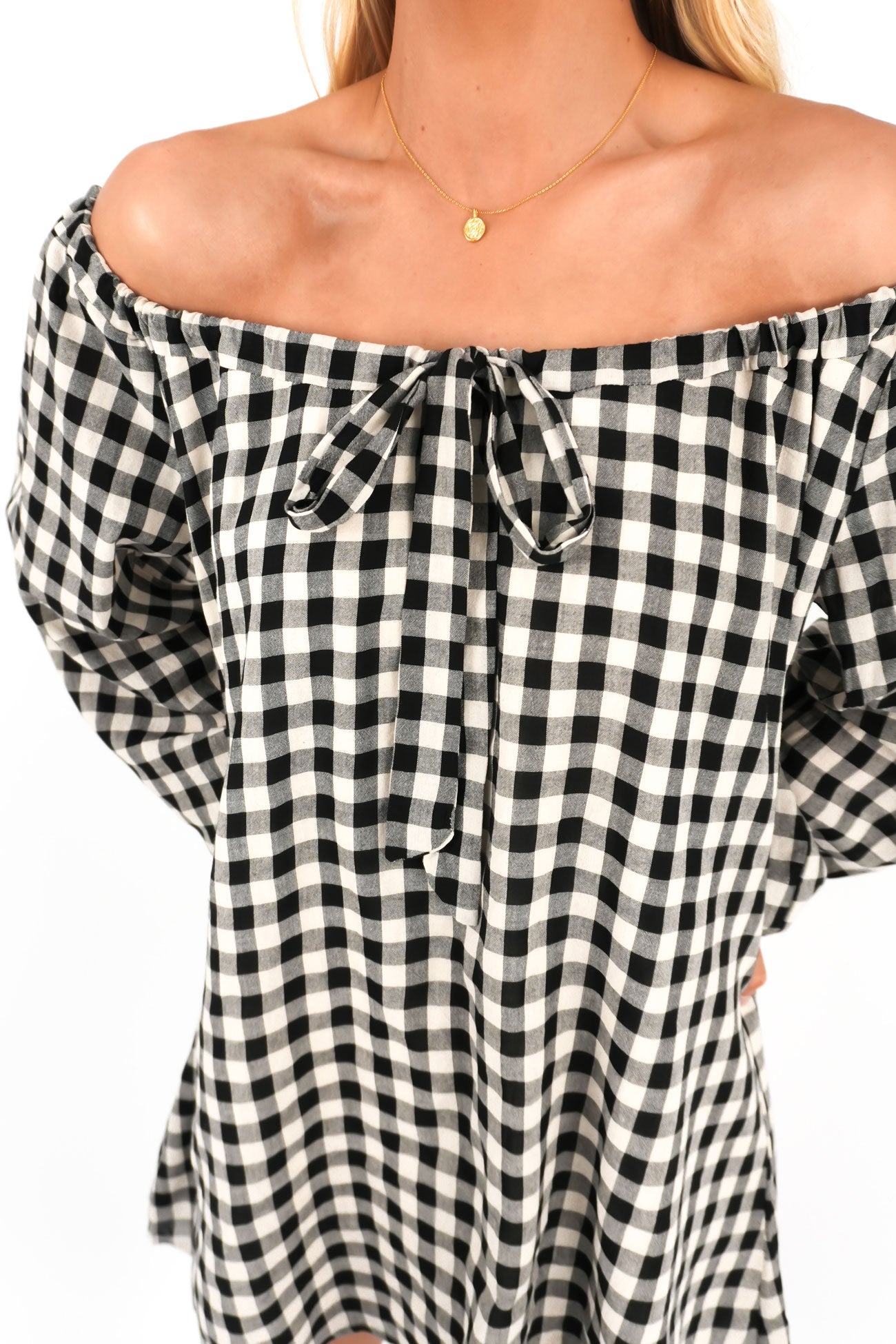 Caleb Mini Dress Black Gingham