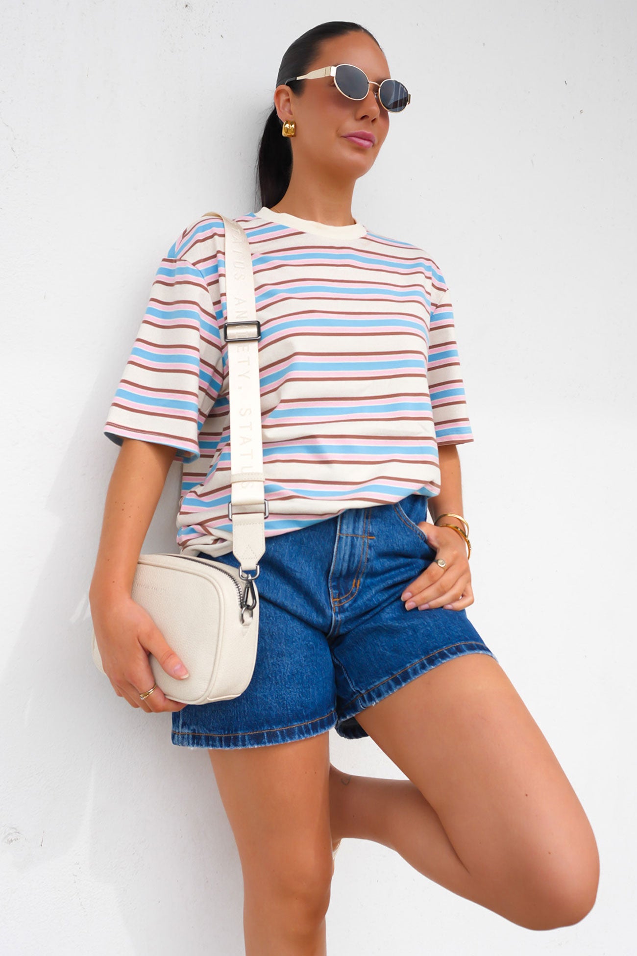 Campbell Stripe Tee Blue Pink