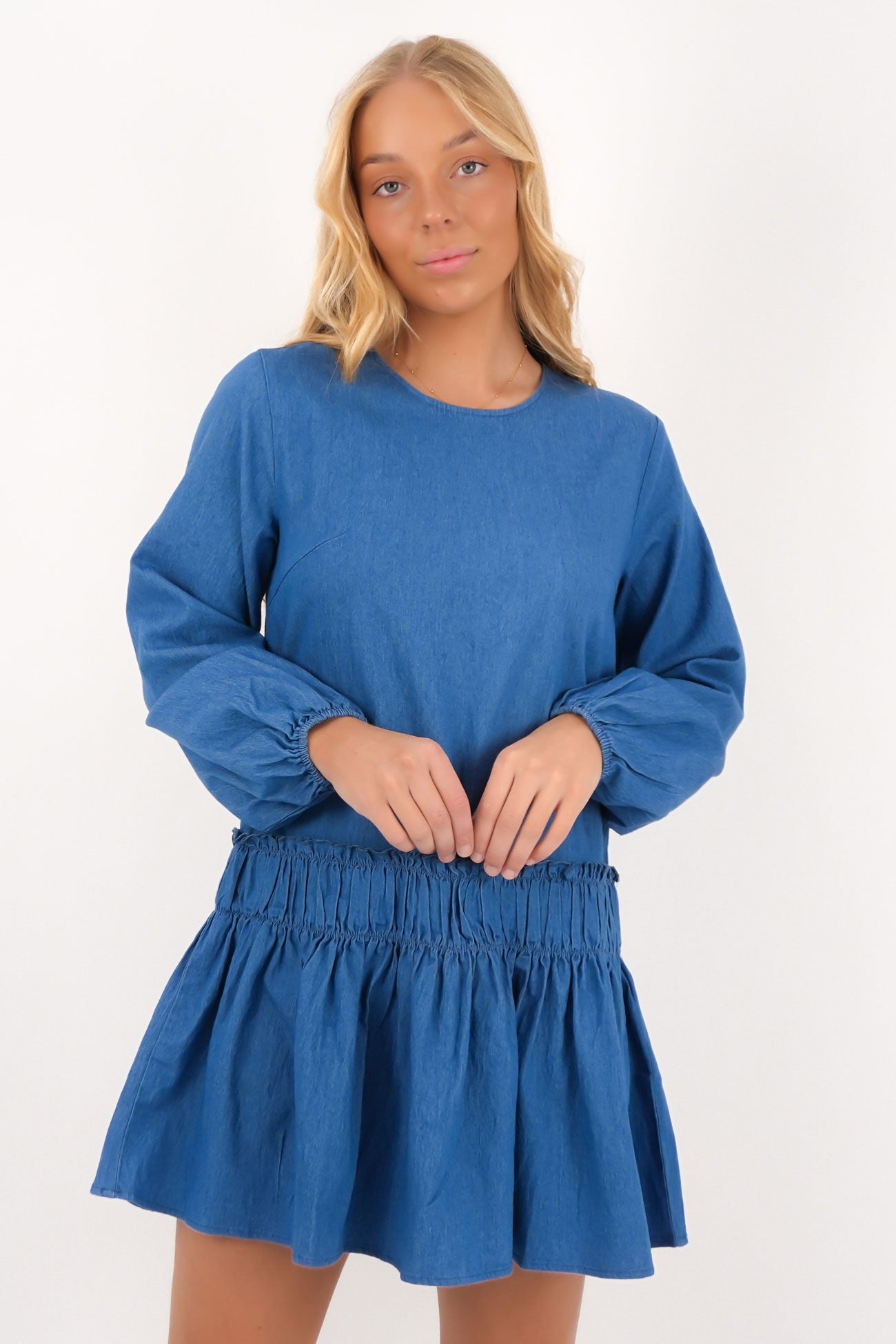 Camryn Denim Mini Dress Blue