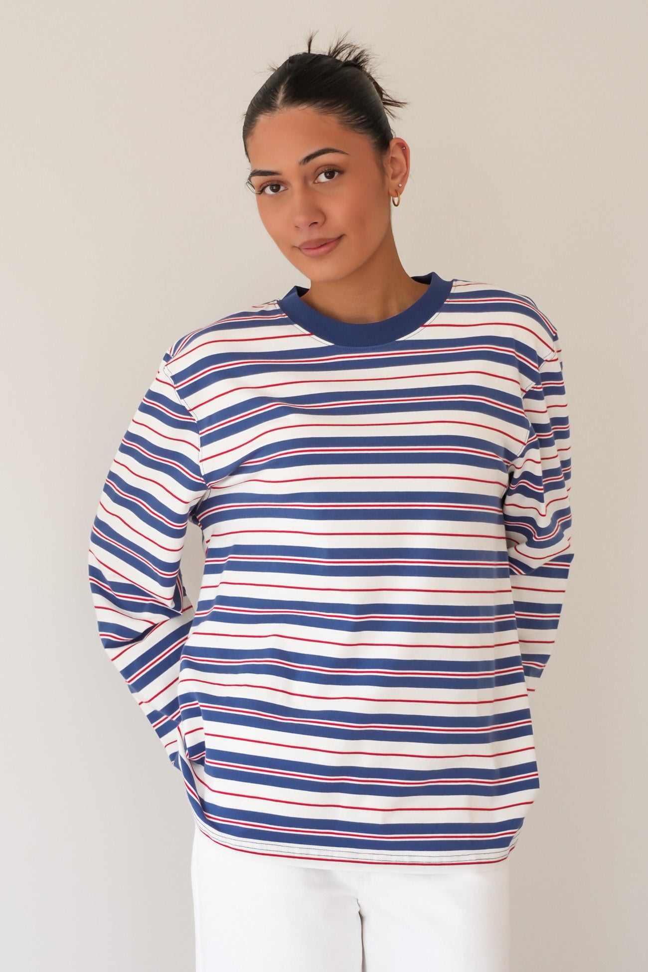 Carter Long Sleeve Red Slate Stripe