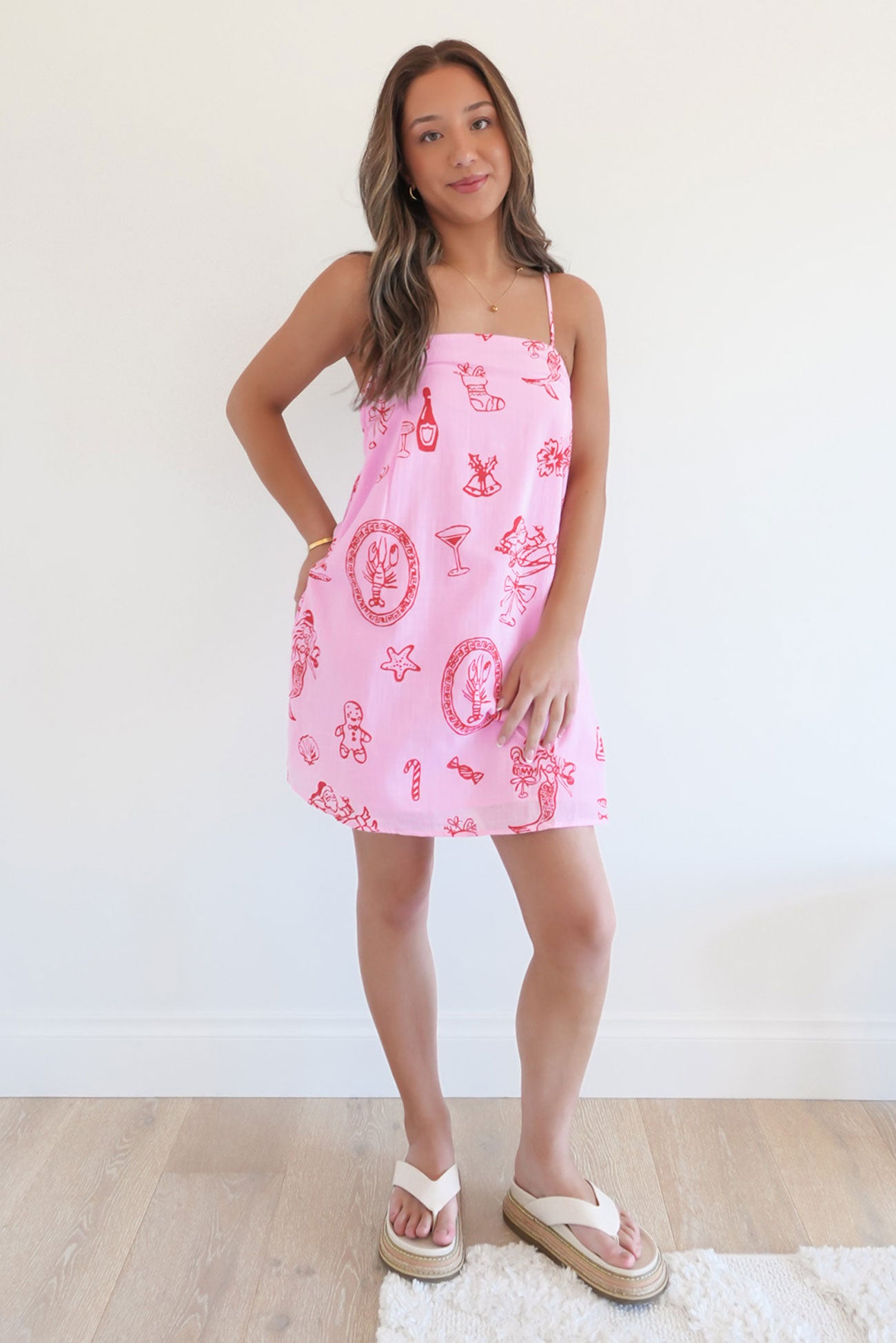 Catalina Mini Dress Pink Santa