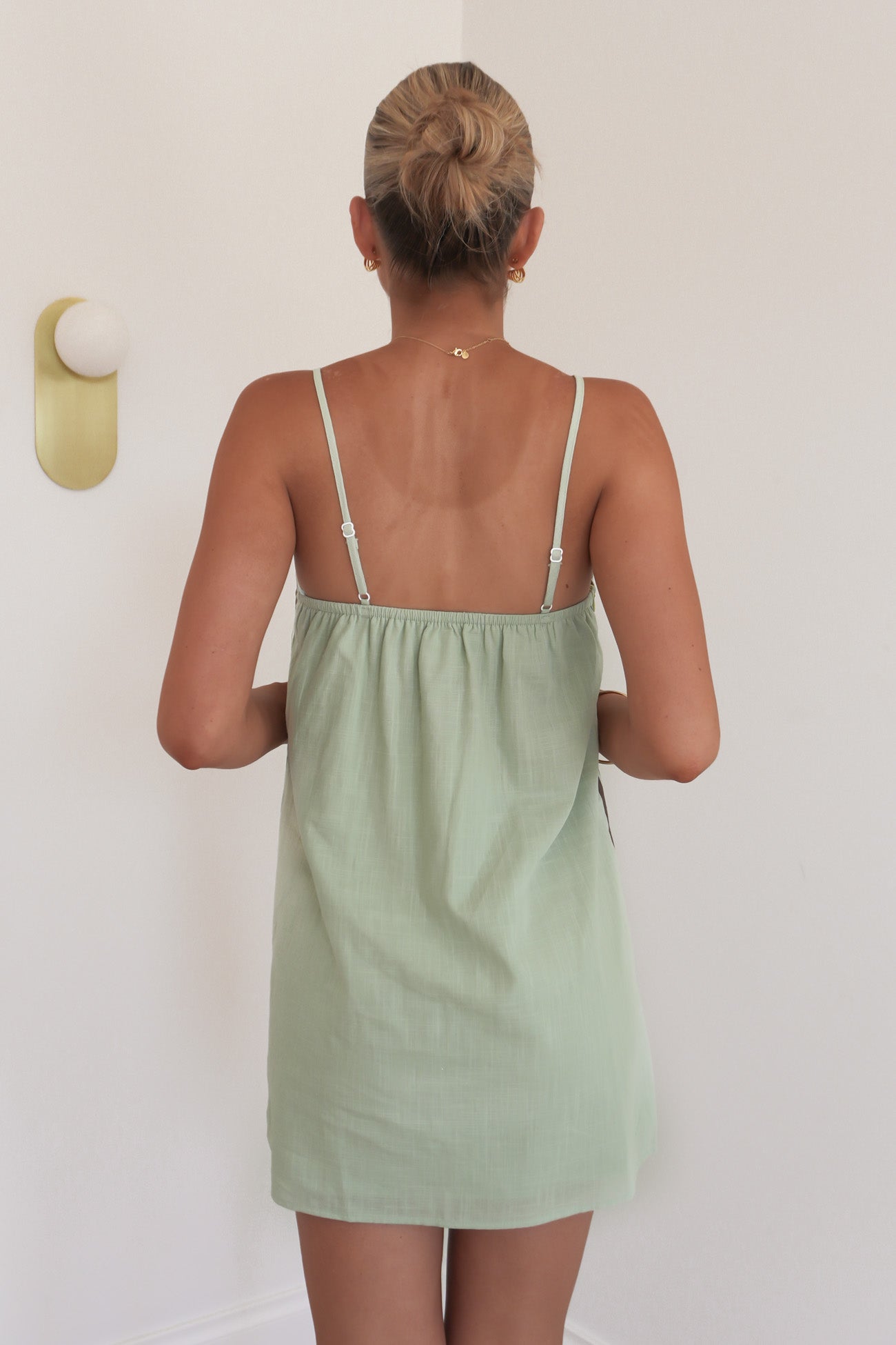 Catalina Mini Dress Sage Brown