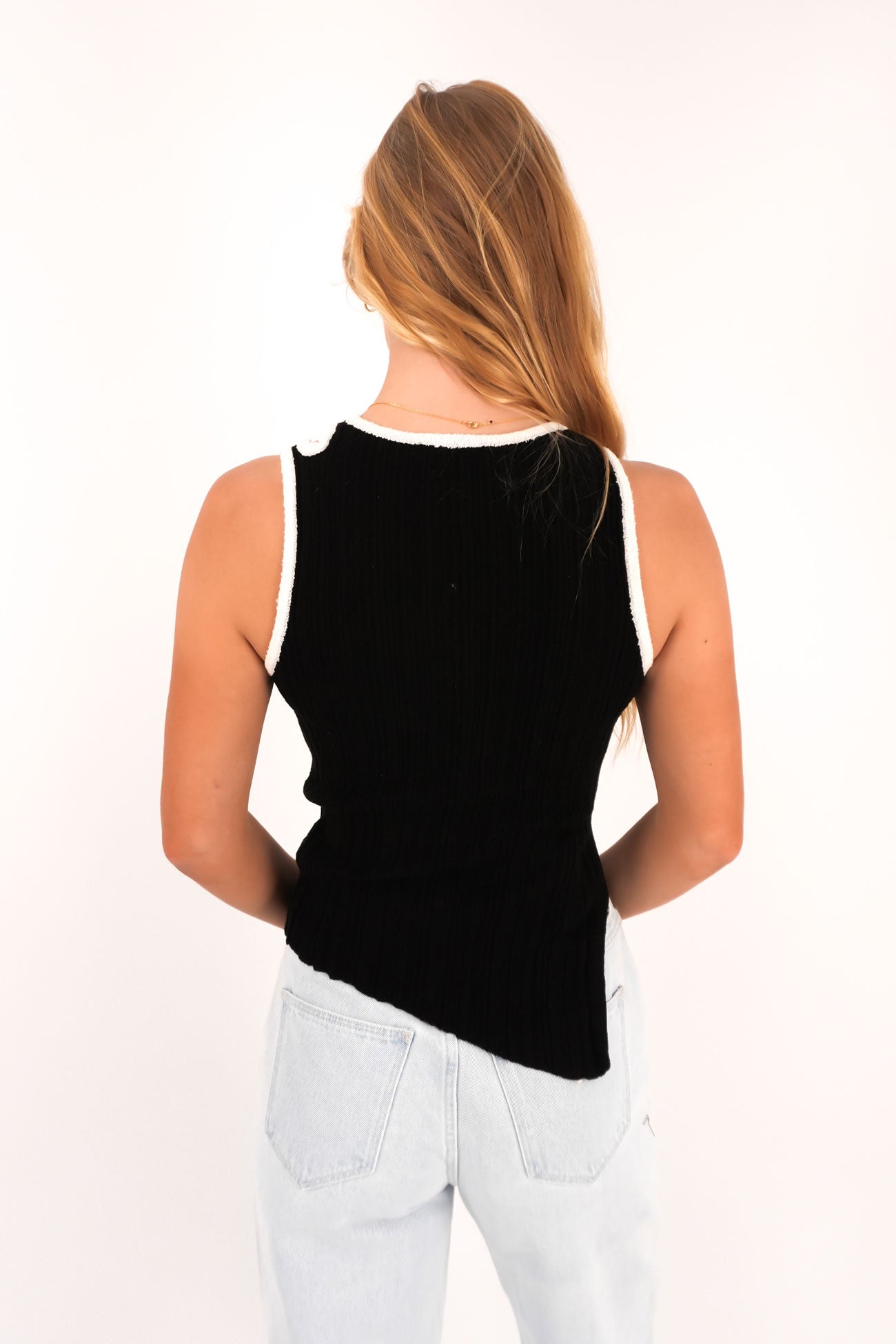 Celine Cut Out Tank Black