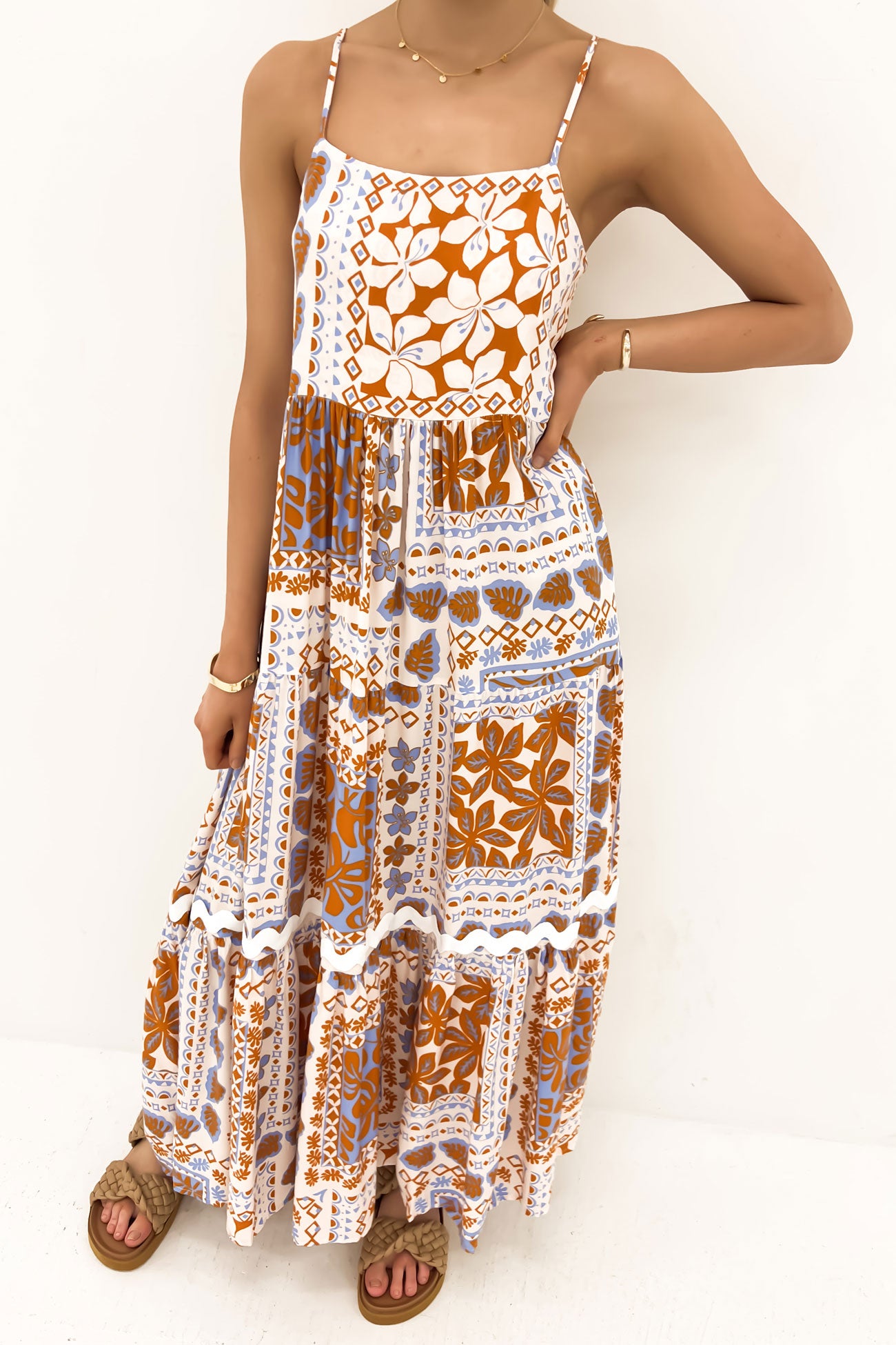 Channing Midi Dress Phoenix Palm