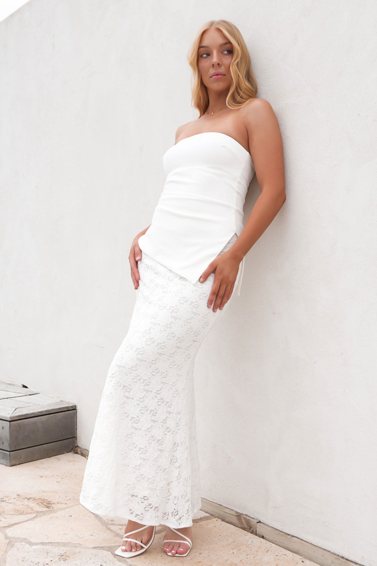 Charli Lace Set White