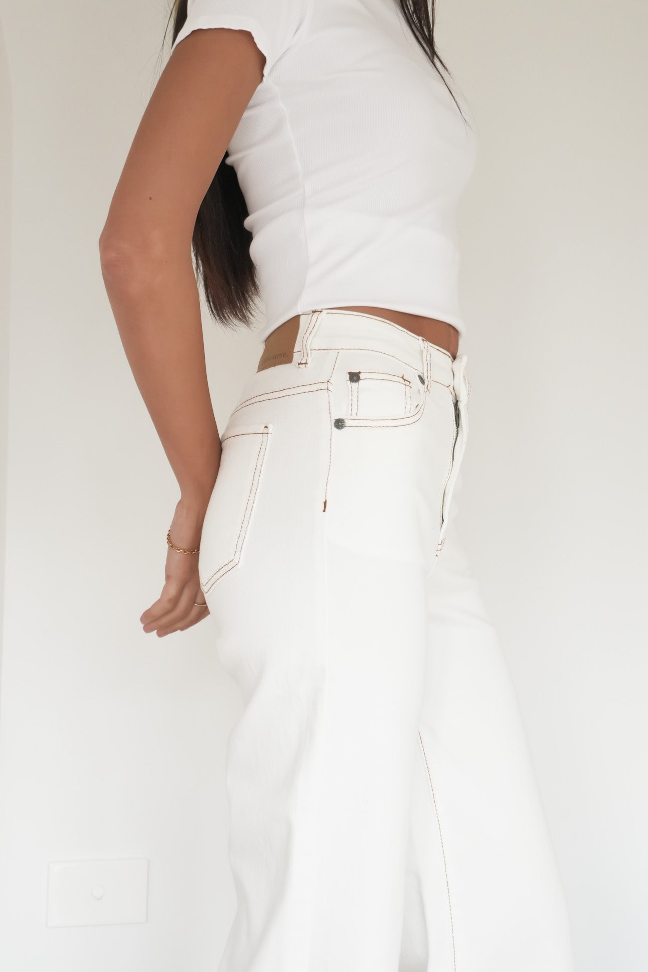 Charlie High Rise Wide Leg Jean Vintage White