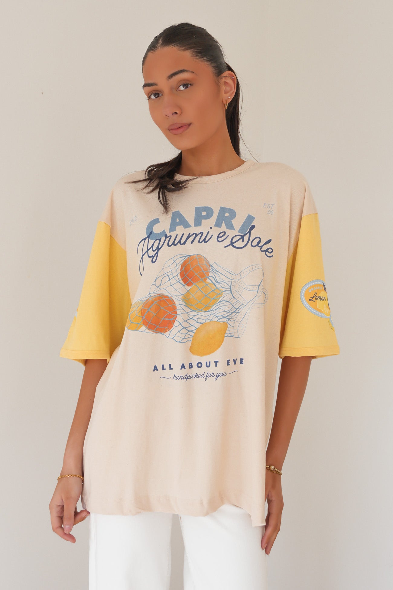Club Capri Oversized Tee Vanilla