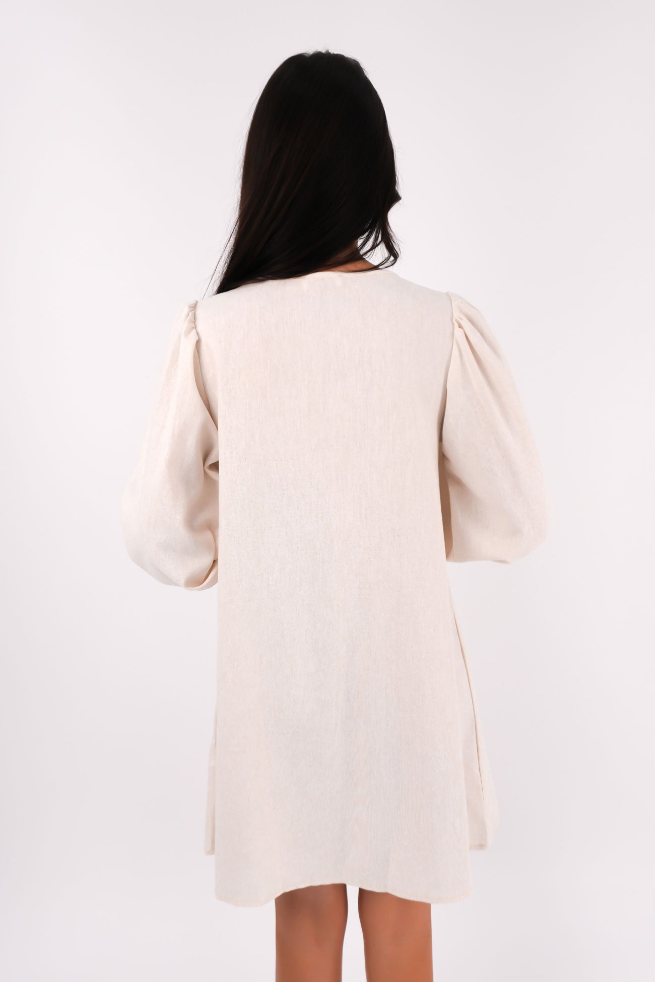 Clydette Long Sleeve Mini Dress Oatmeal