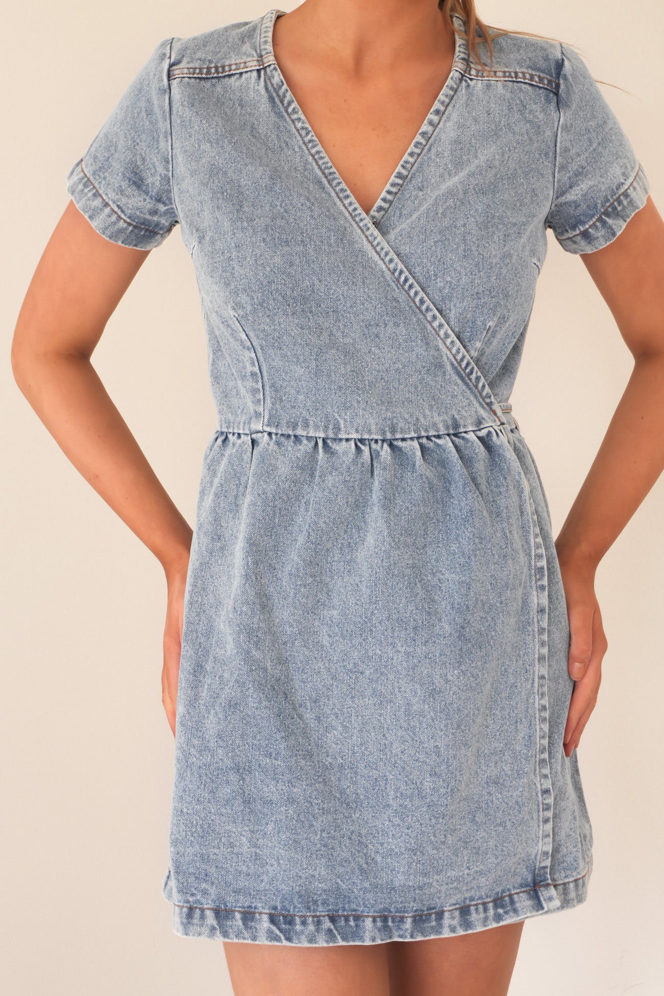Cohen Denim Mini Dress Light Blue