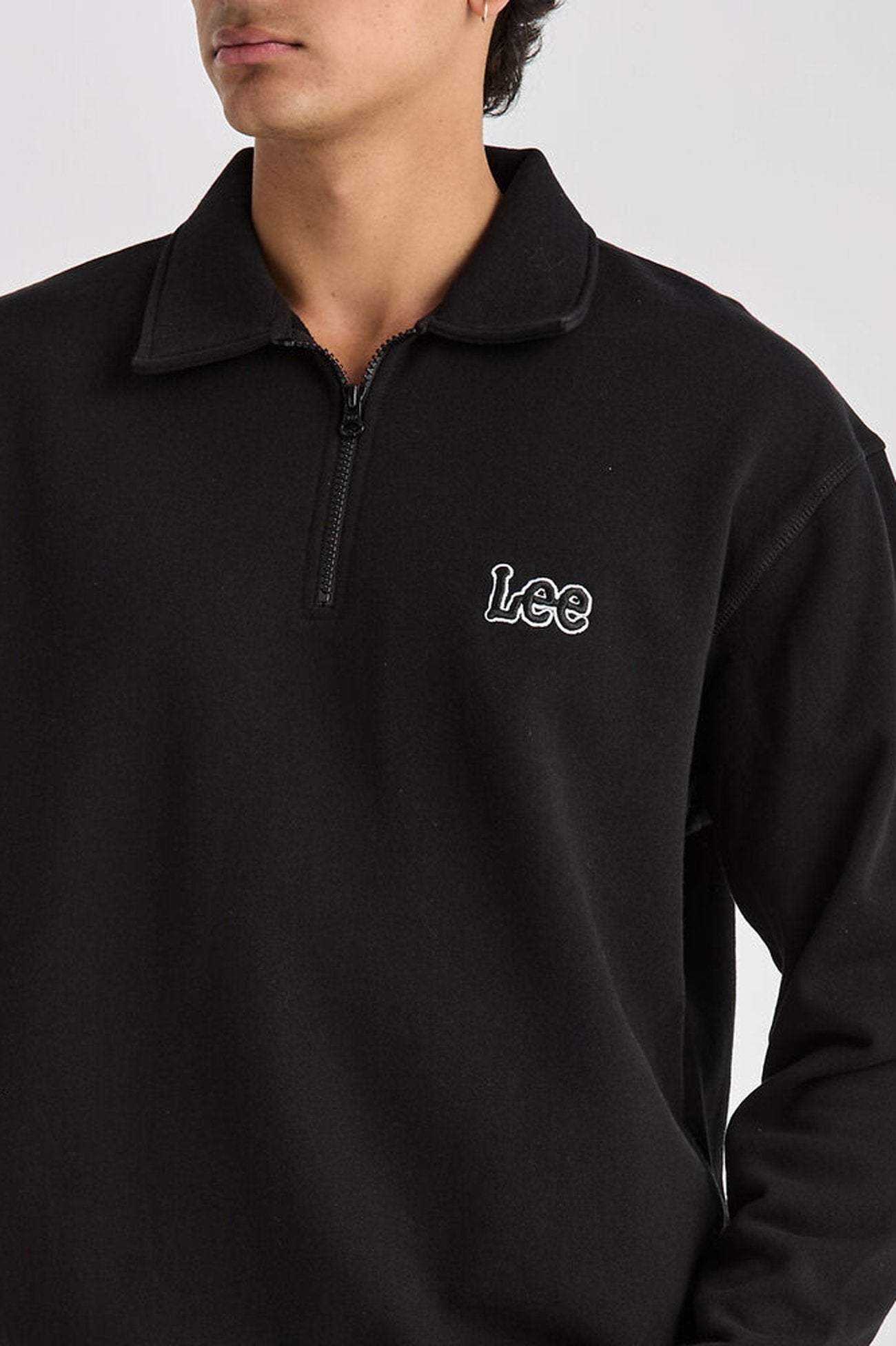 Collar Fleece Sweat Black