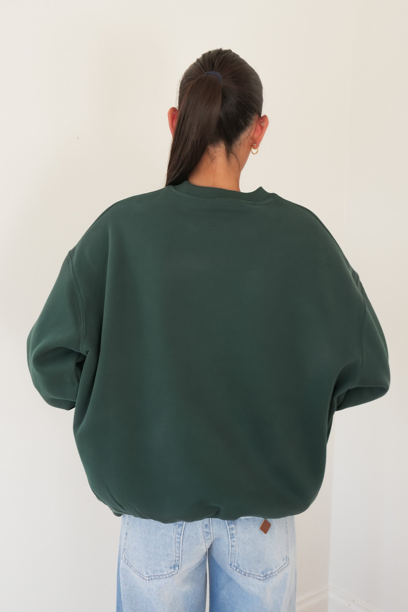 Collegiate Oversized Crew Neck Fleece Forest