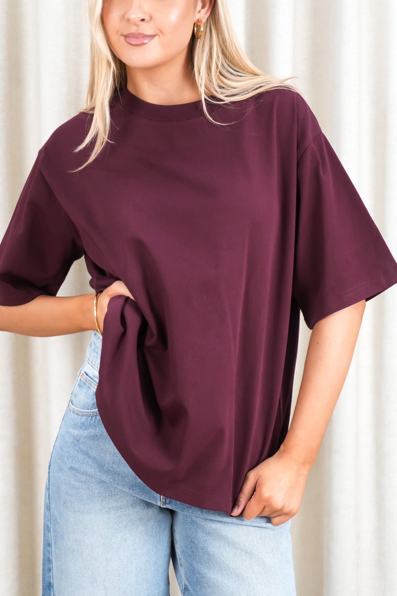 Core Oversized Tee Cherry