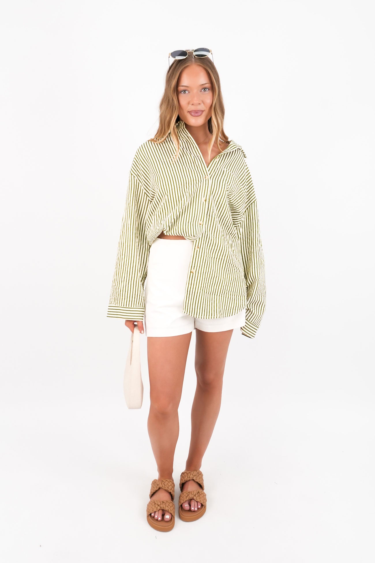 Cove Stripe Long Sleeve Shirt Aloe