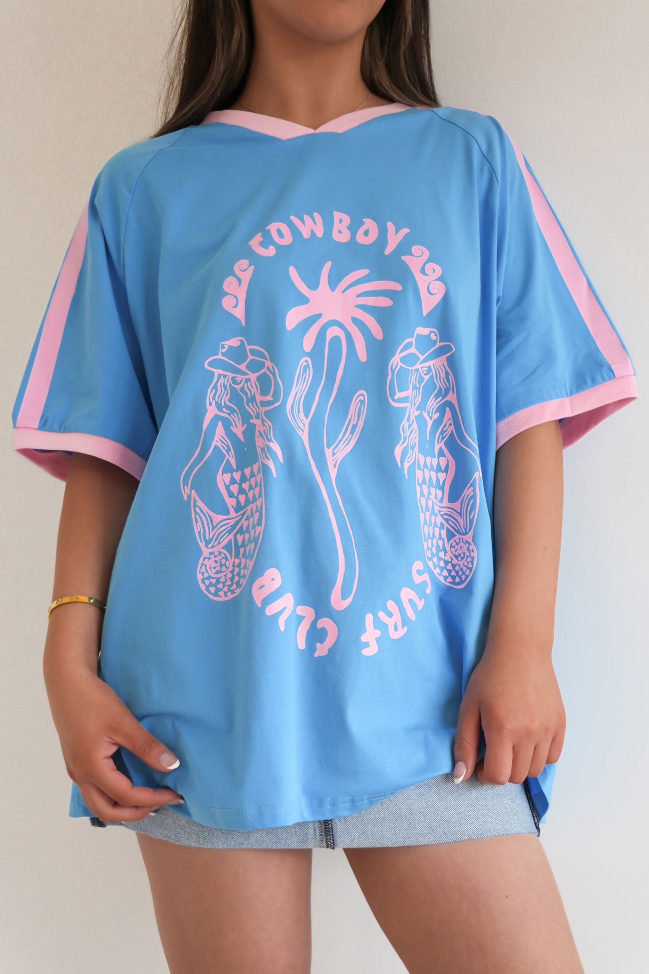 Cowboy Surf Club Tee Blue