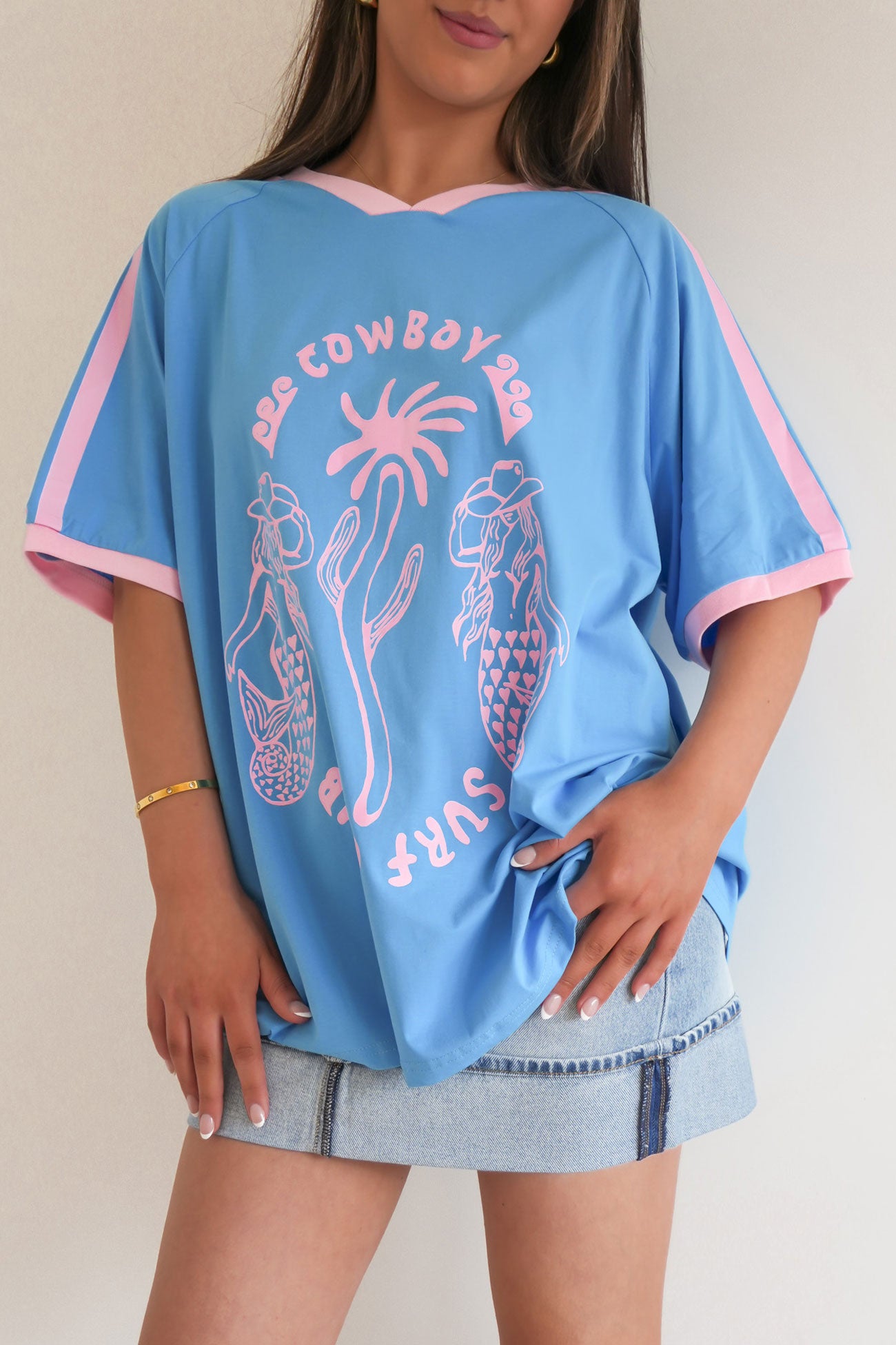 Cowboy Surf Club Tee Blue