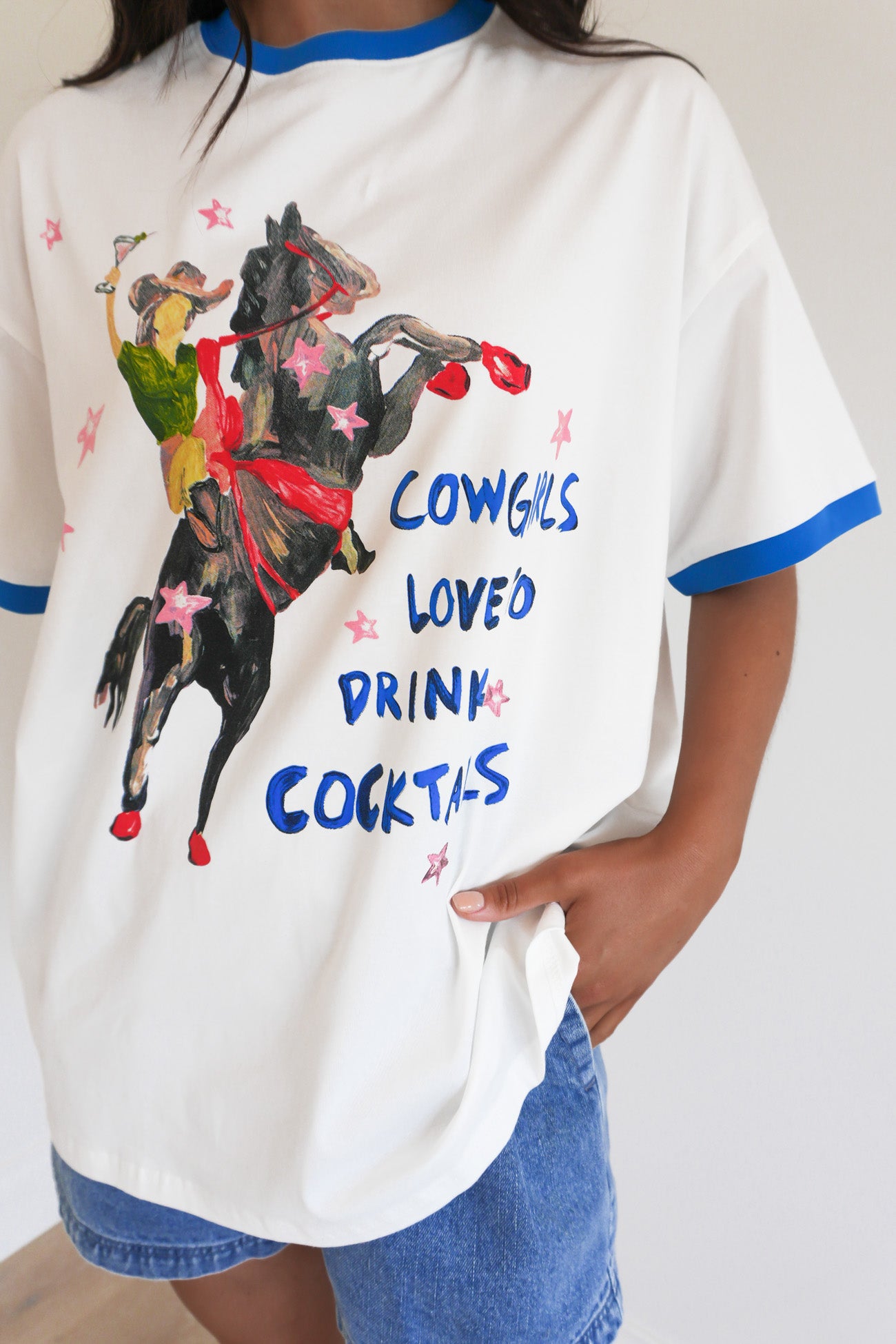 Cowgirls & Cocktail Tee White