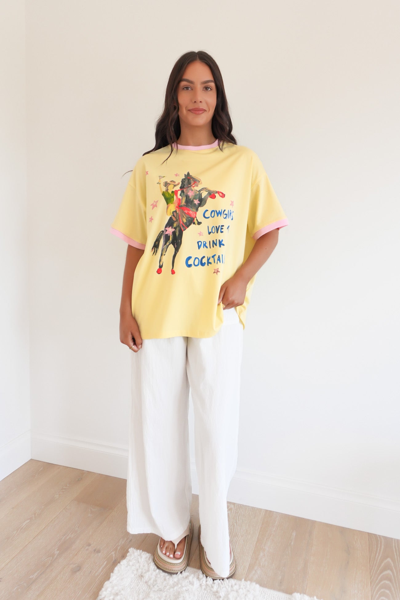 Cowgirls & Cocktail Tee Yellow