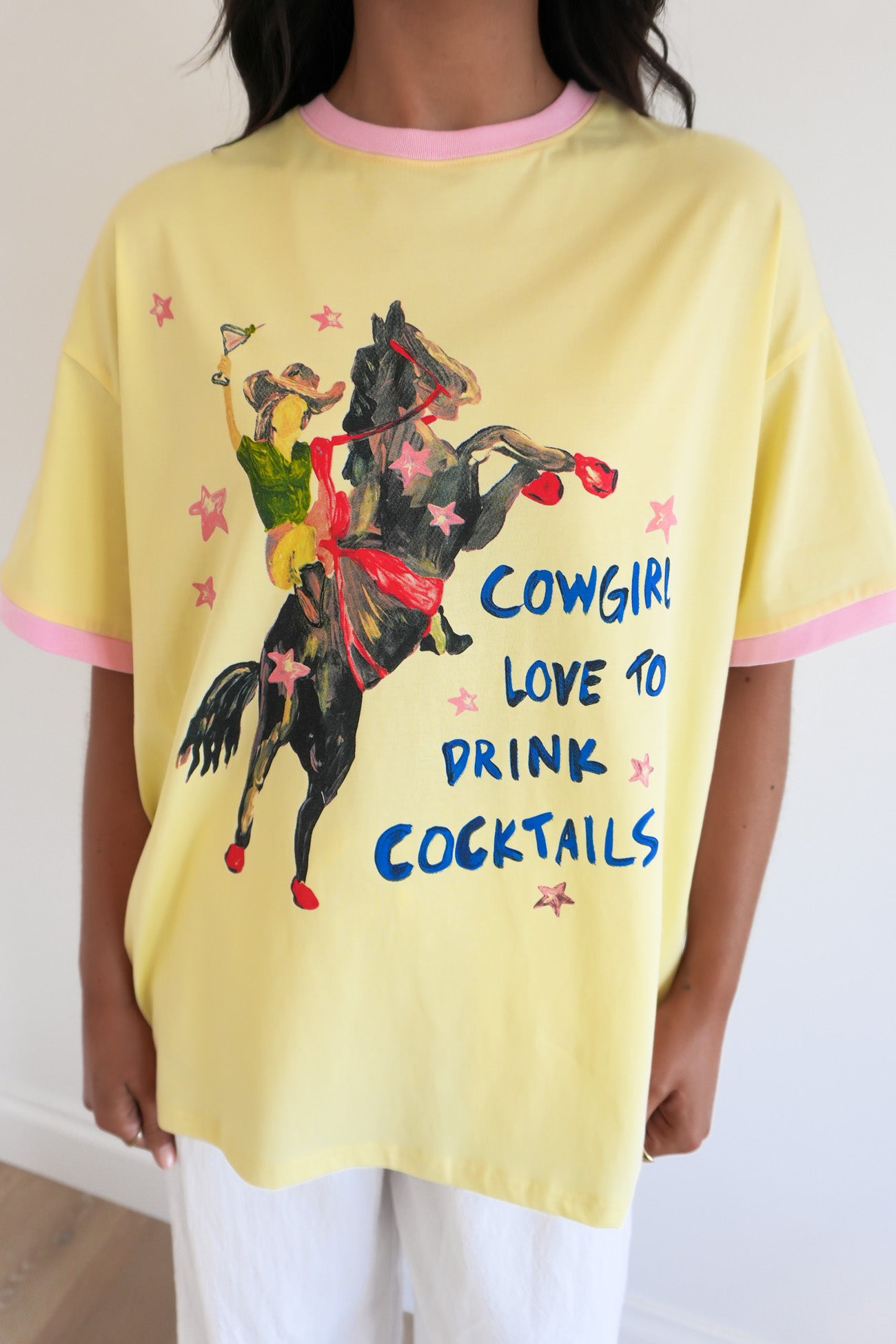 Cowgirls & Cocktail Tee Yellow