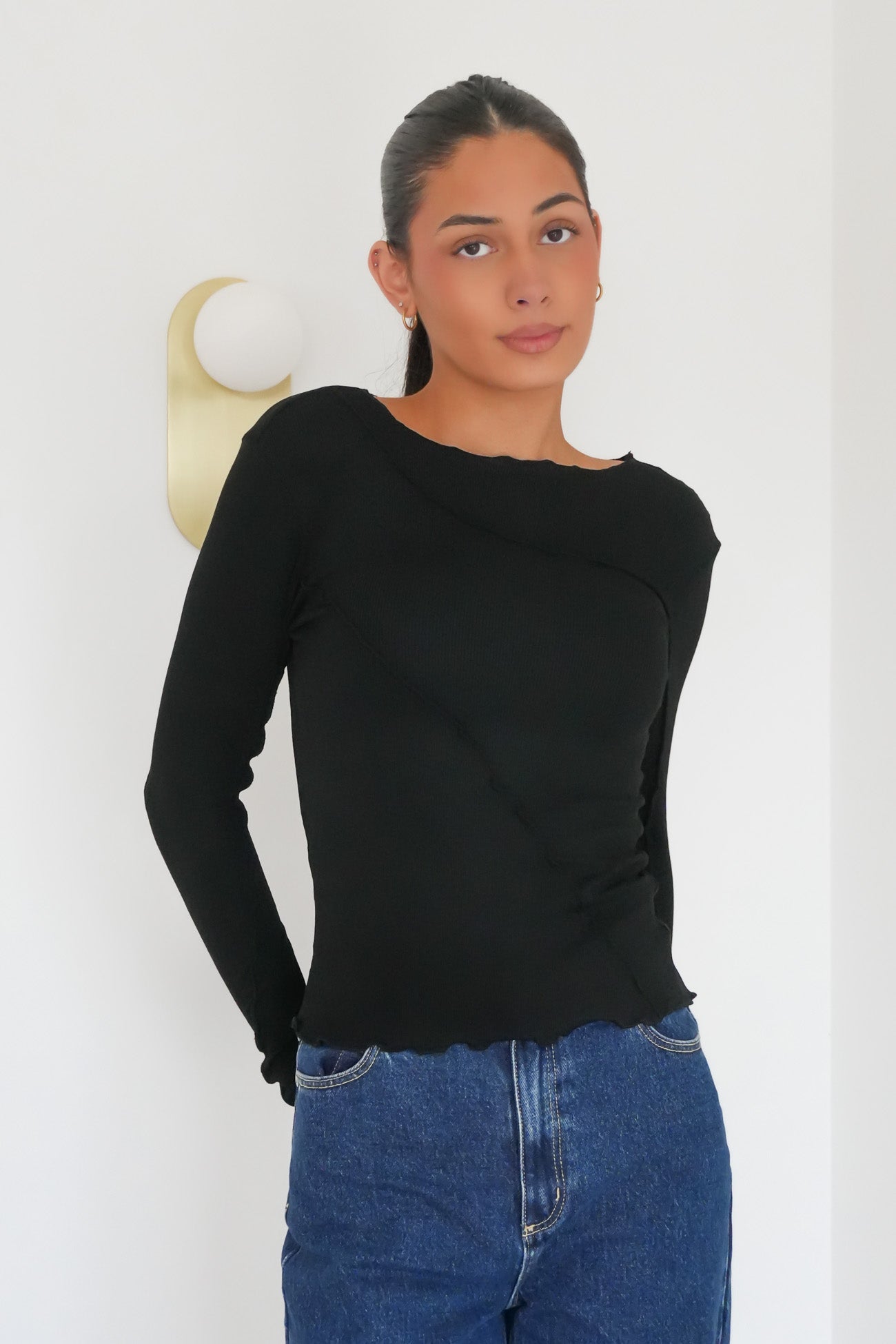 Eleni Long Sleeve Top Black