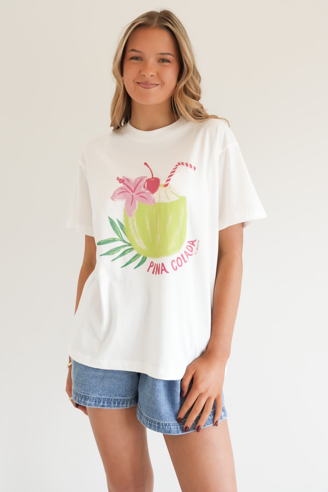 Pina Colada Relaxed Tee Vintage White
