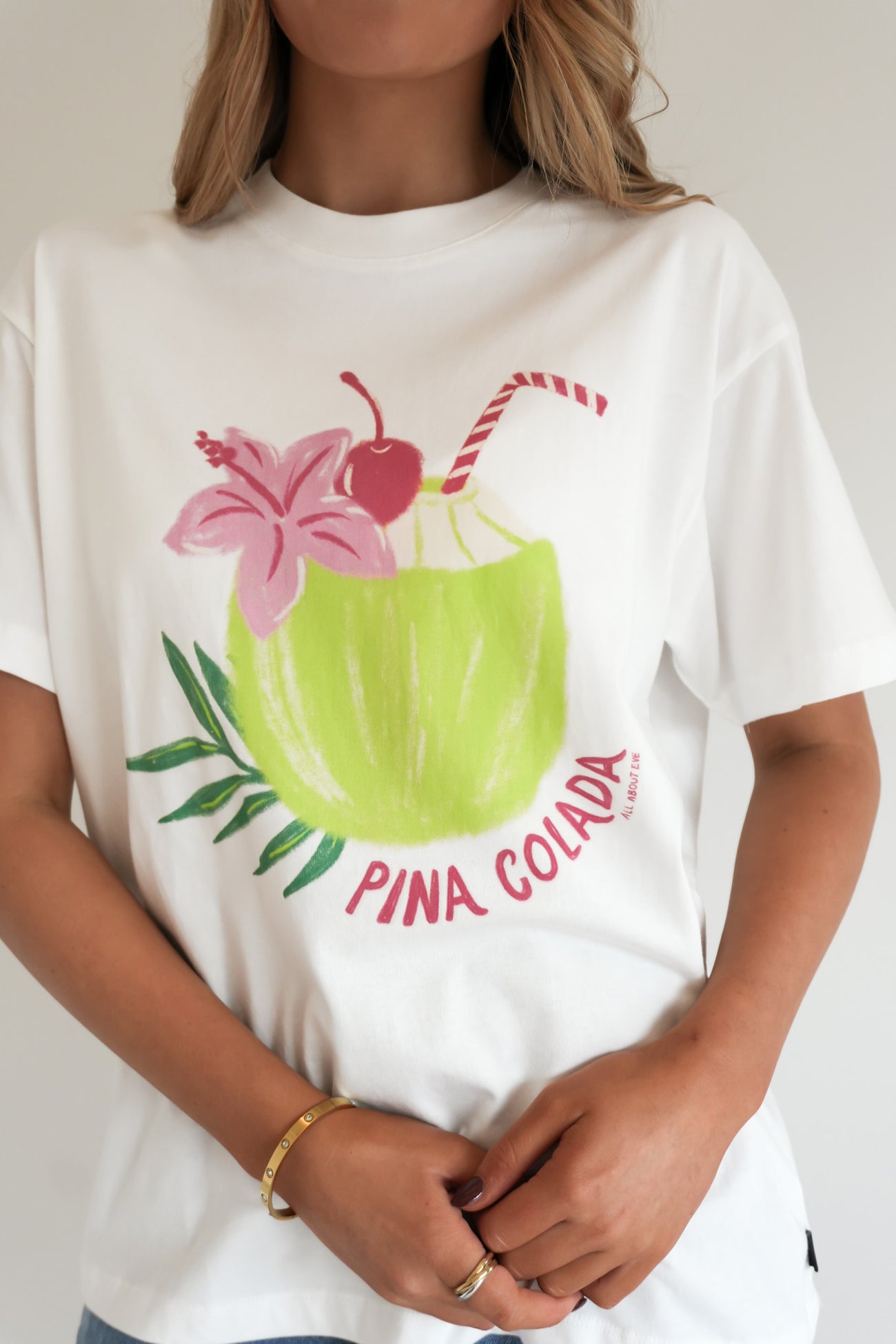 Pina Colada Relaxed Tee Vintage White