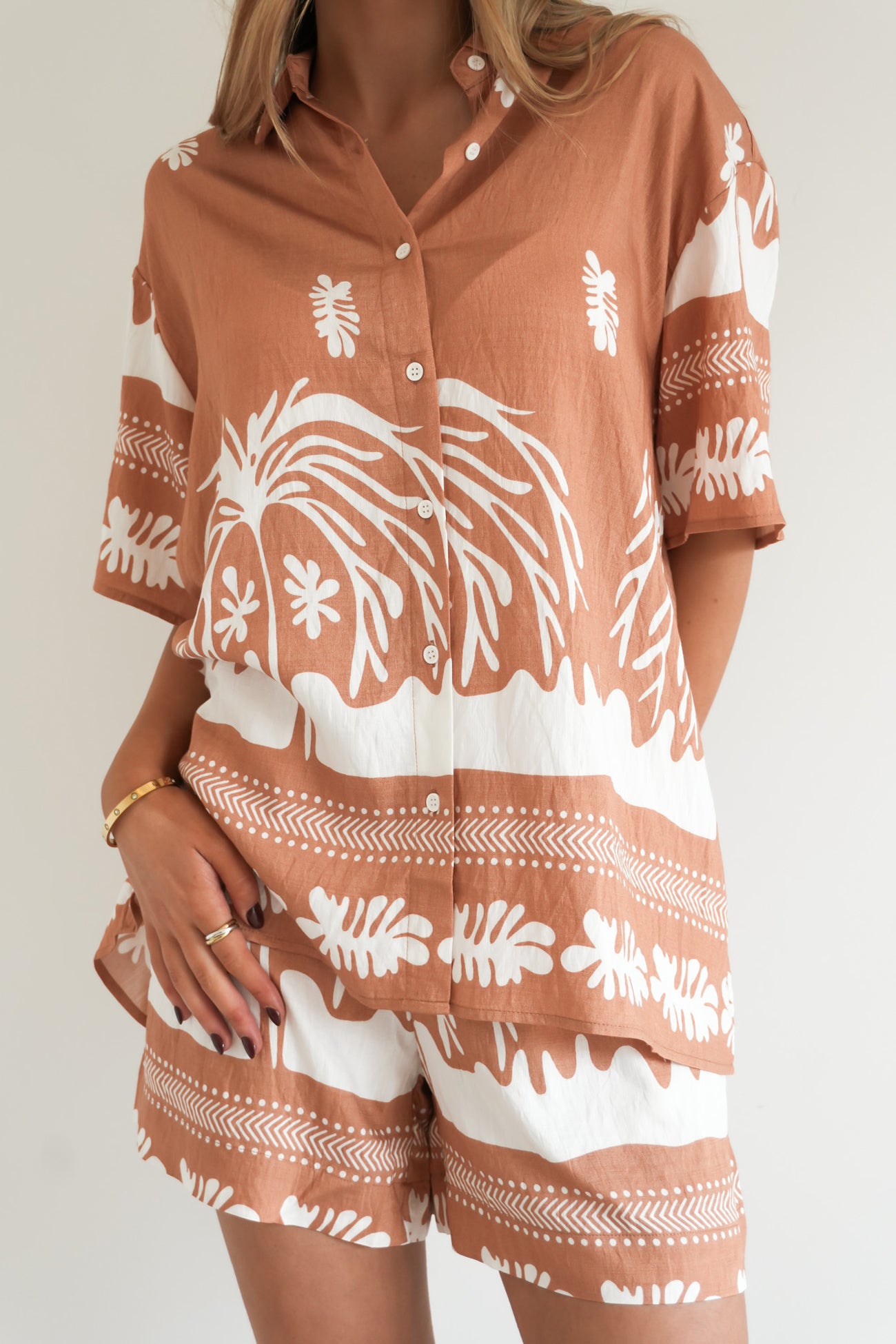 Avery Shirt Terracotta Palm