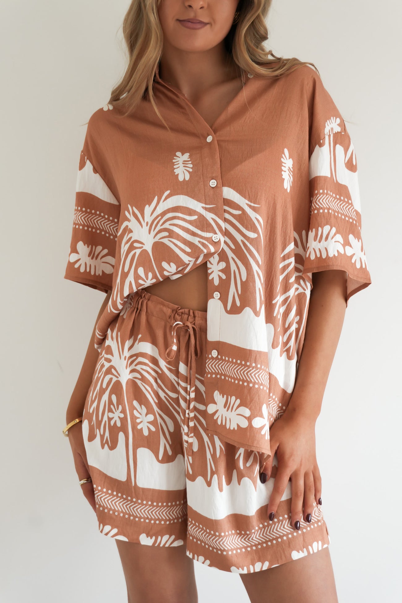 Avery Shirt Terracotta Palm