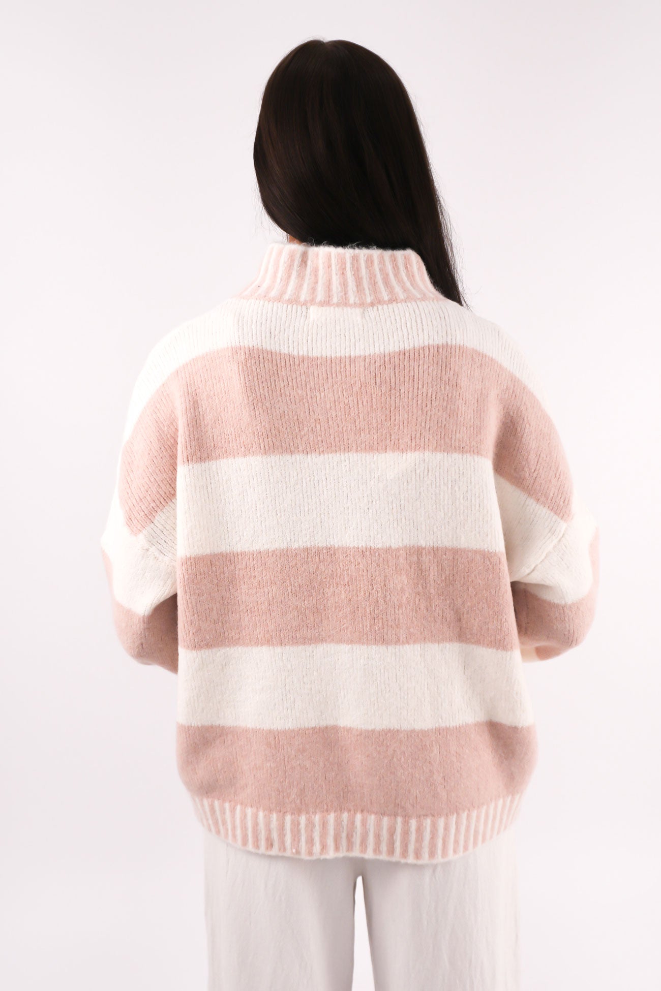 Dallas Knit Jumper Blush Stripe