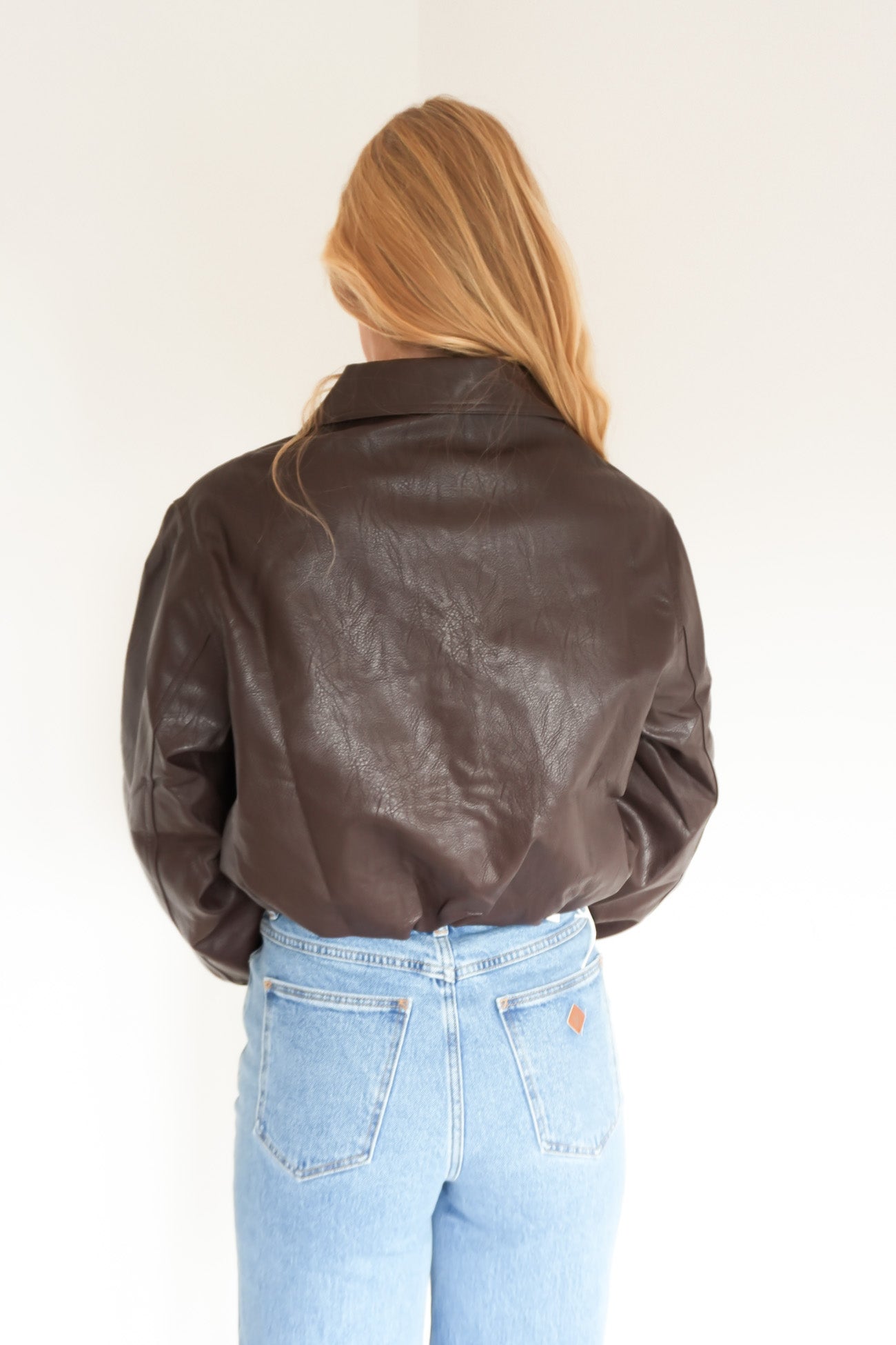 Danel Pleather Bomber Brown