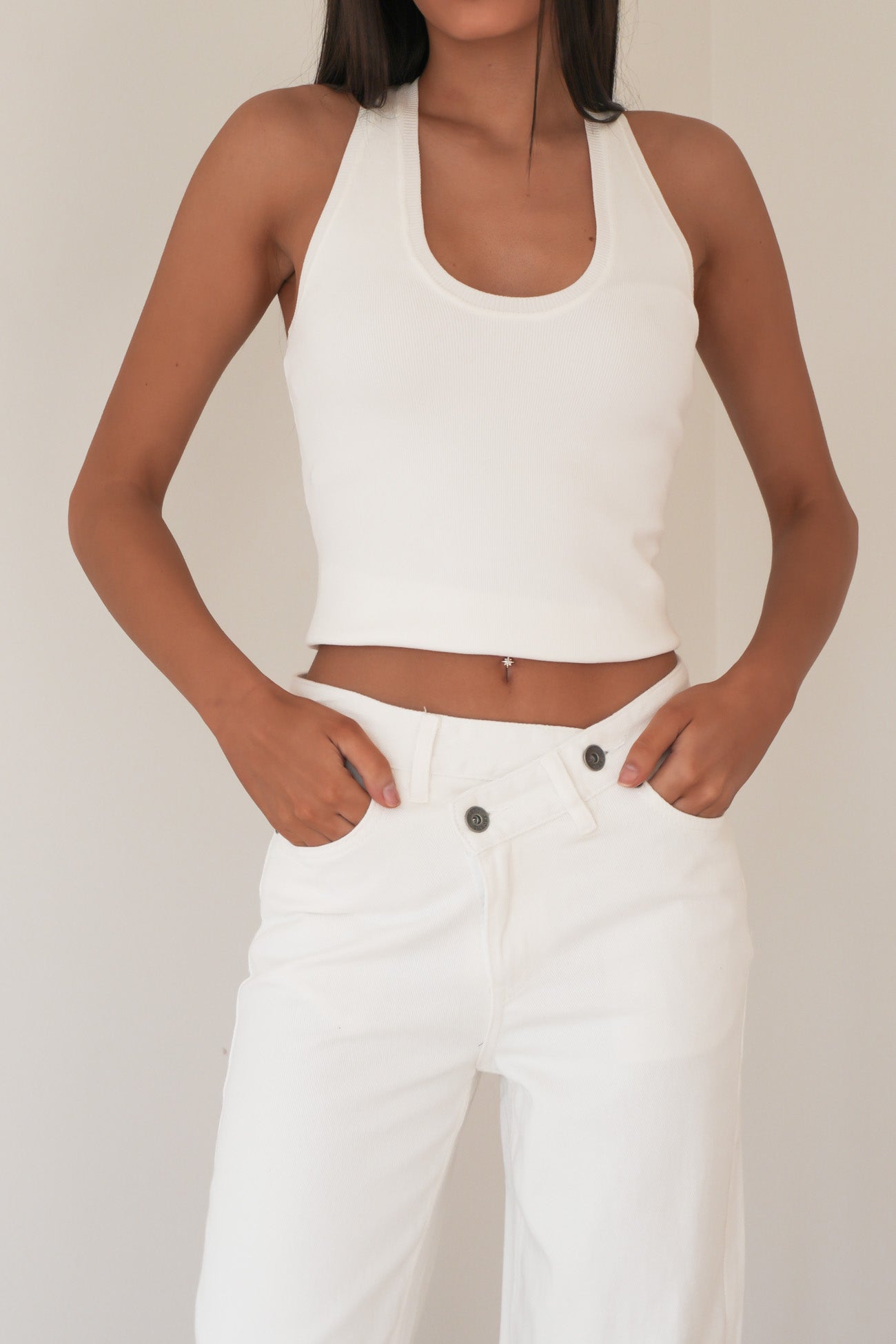 Darcy Wrap Around Baggy Jean White
