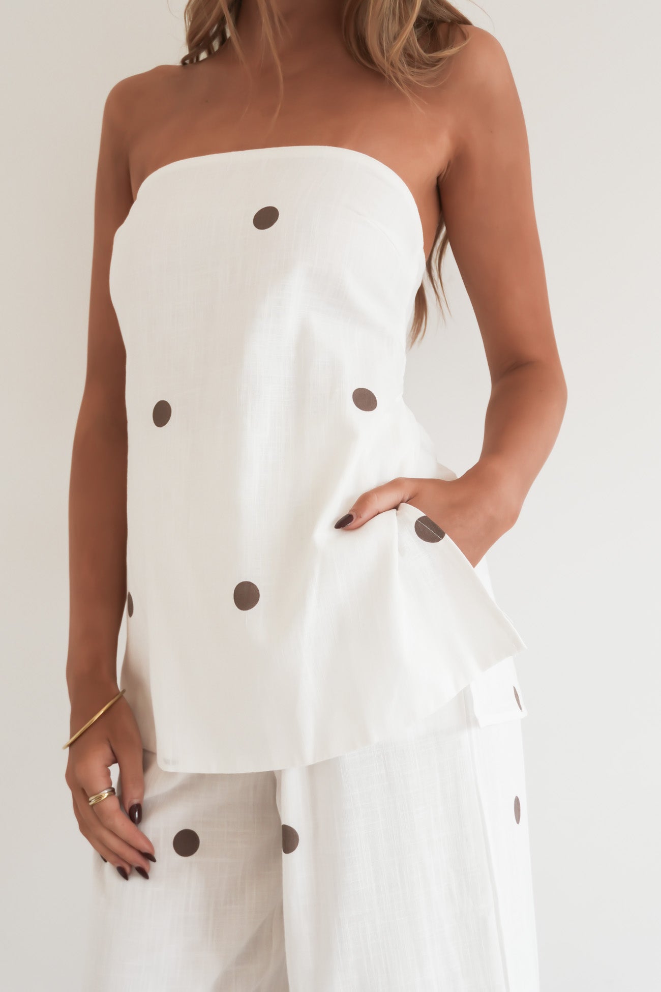 Darla Set White Polka Dot