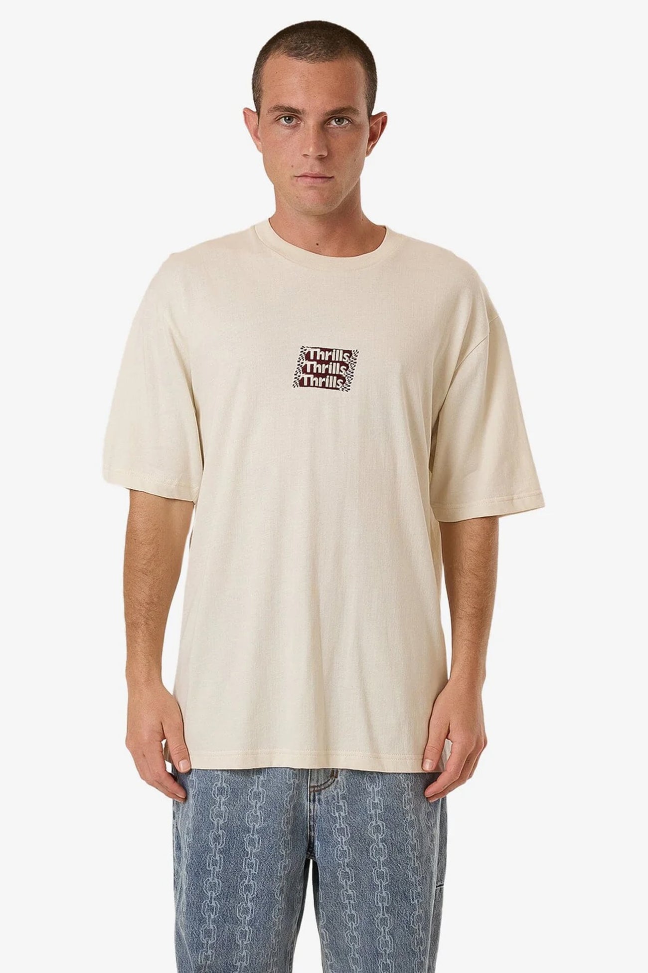Distortion Oversize Fit Tee Heritage White