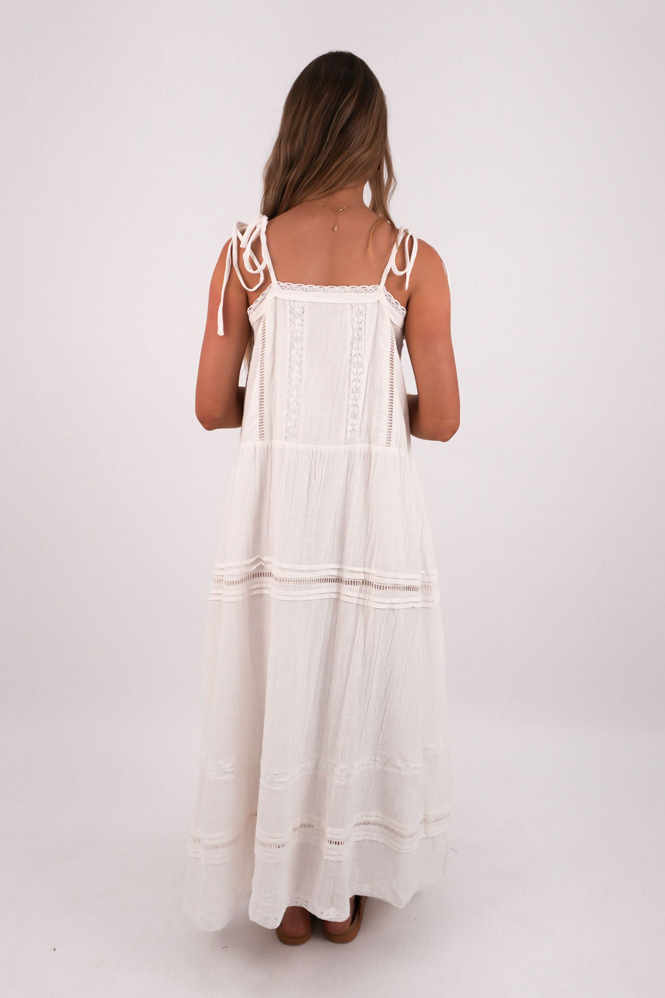 Dusty Maxi Dress White