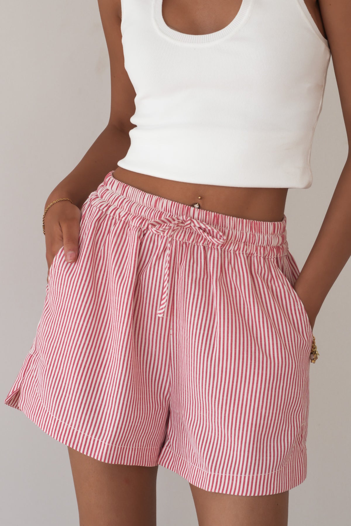 Echo Short Red White Stripe