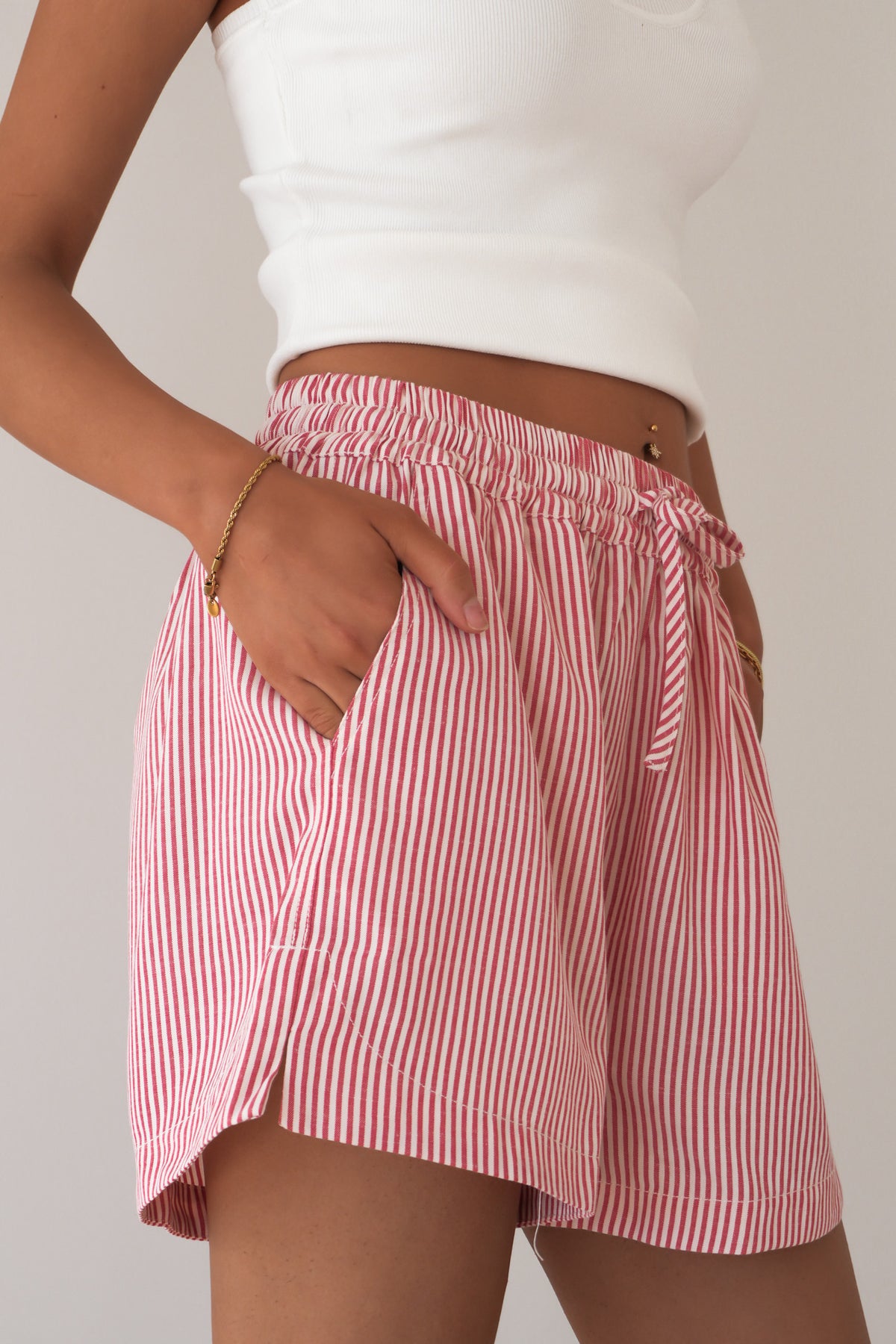 Echo Short Red White Stripe