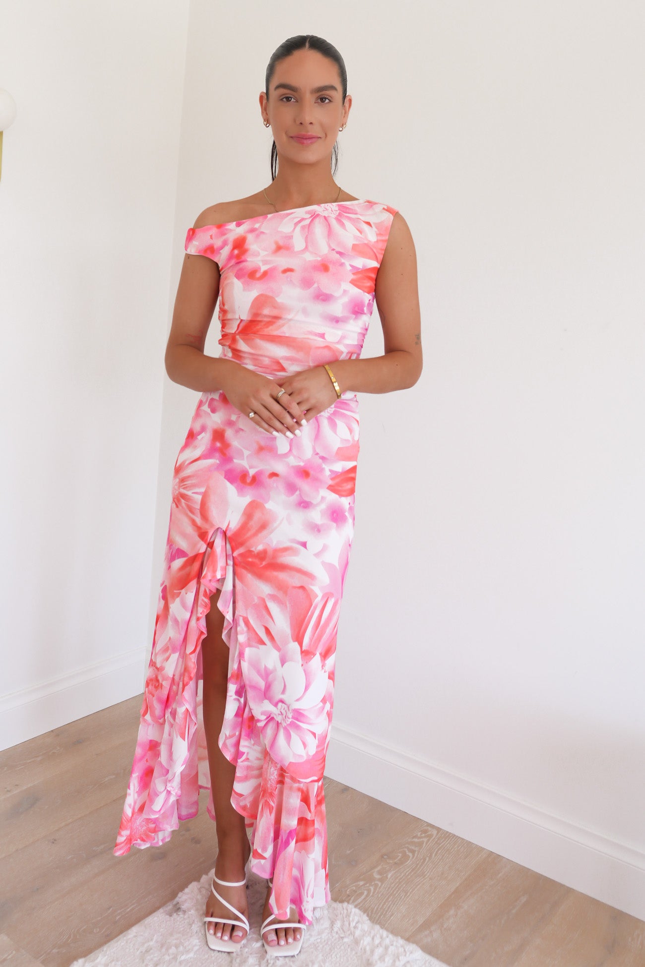 Elena Maxi Dress Pink Floral