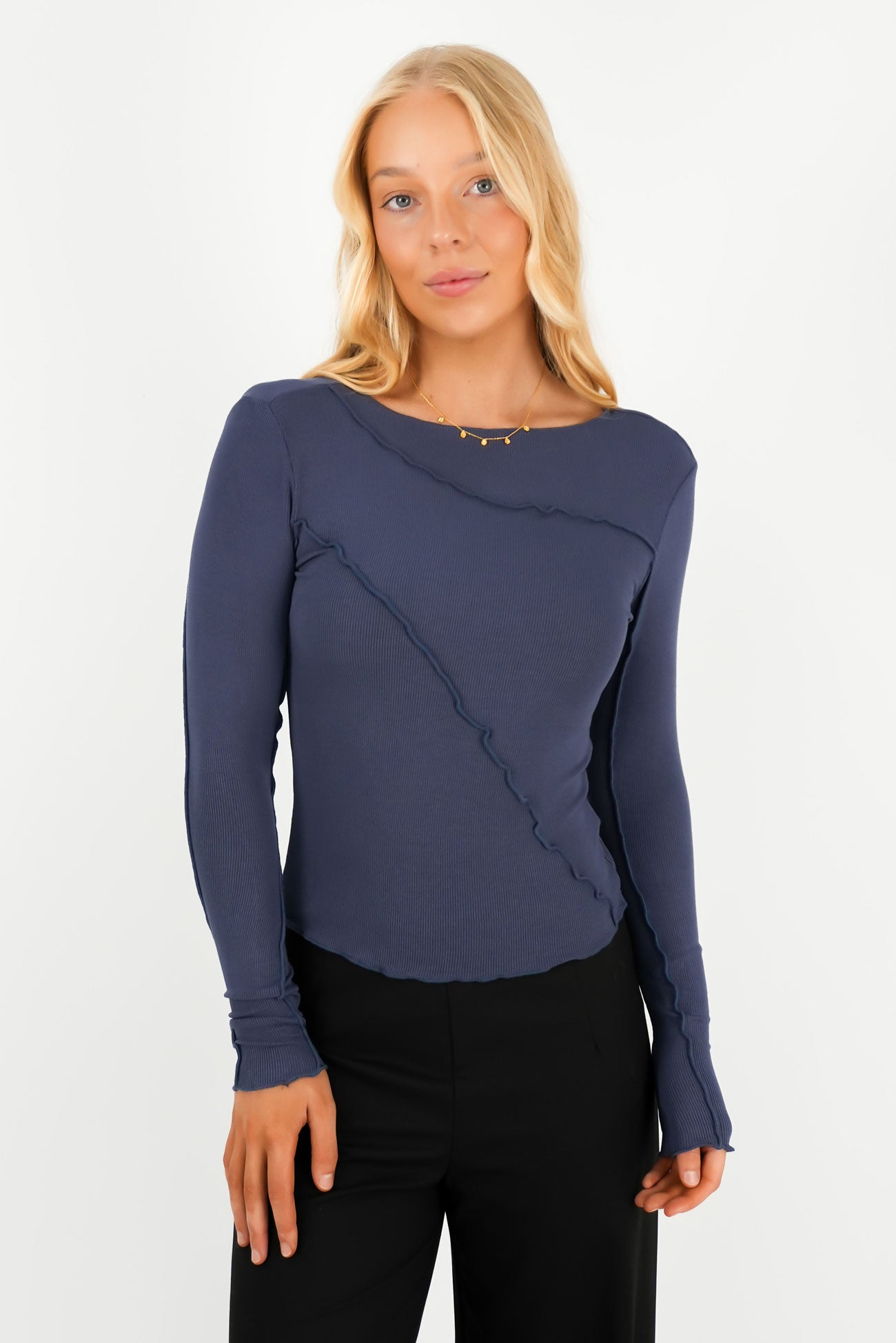 Eleni Long Sleeve Top Navy
