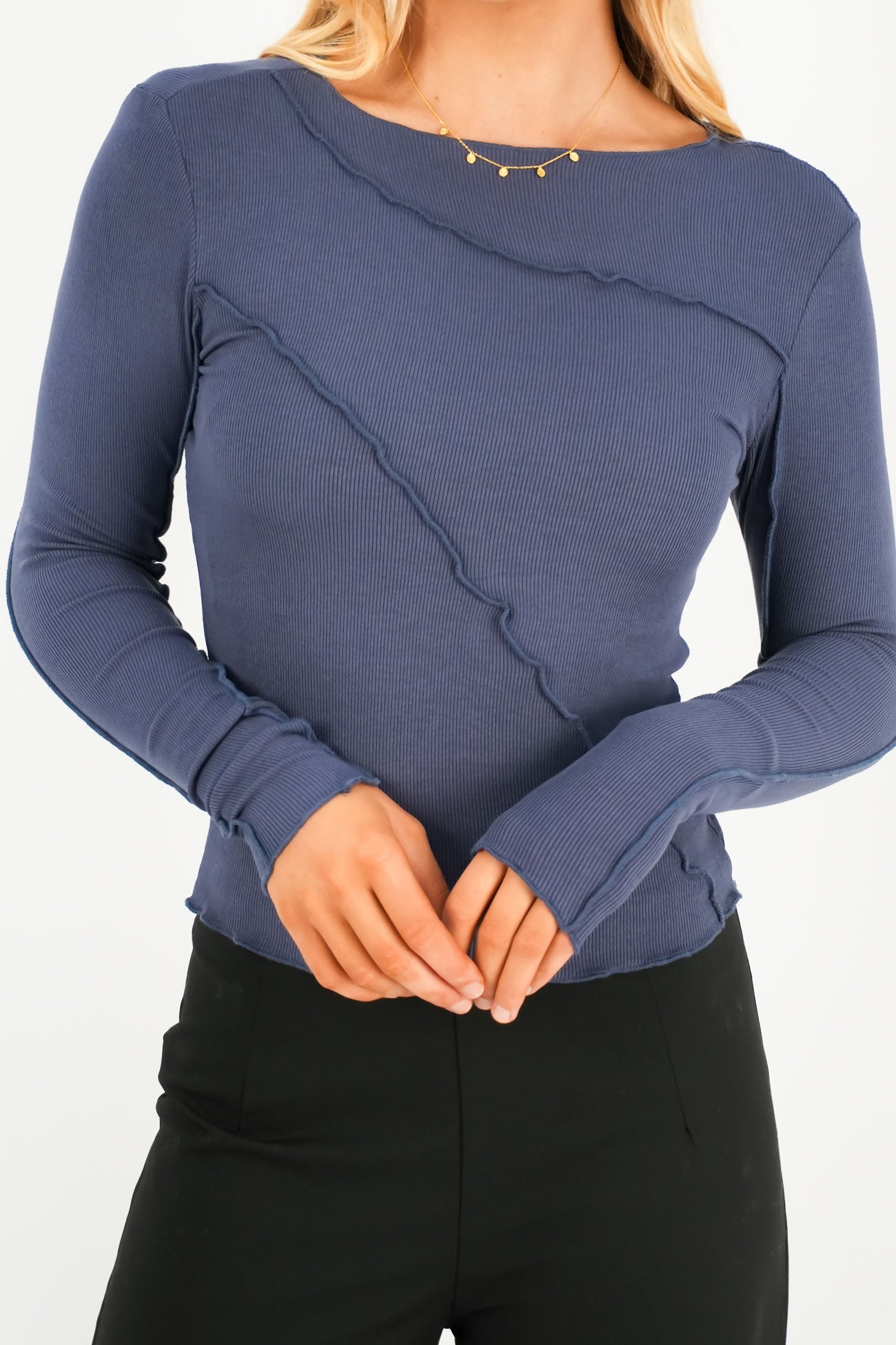 Eleni Long Sleeve Top Navy
