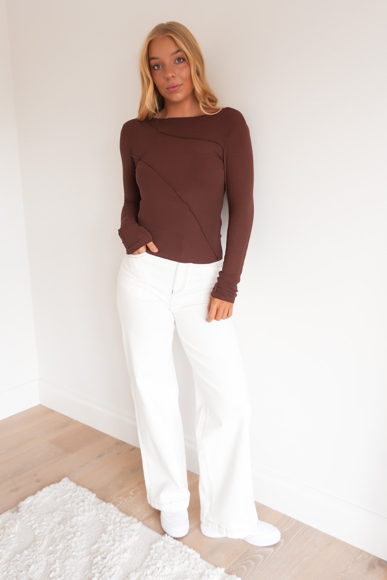 Eleni Long Sleeve Top Chocolate