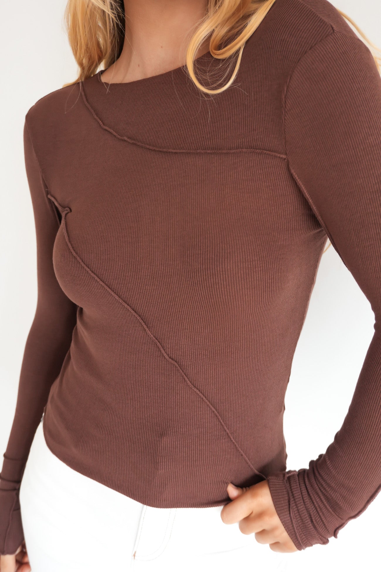 Eleni Long Sleeve Top Chocolate