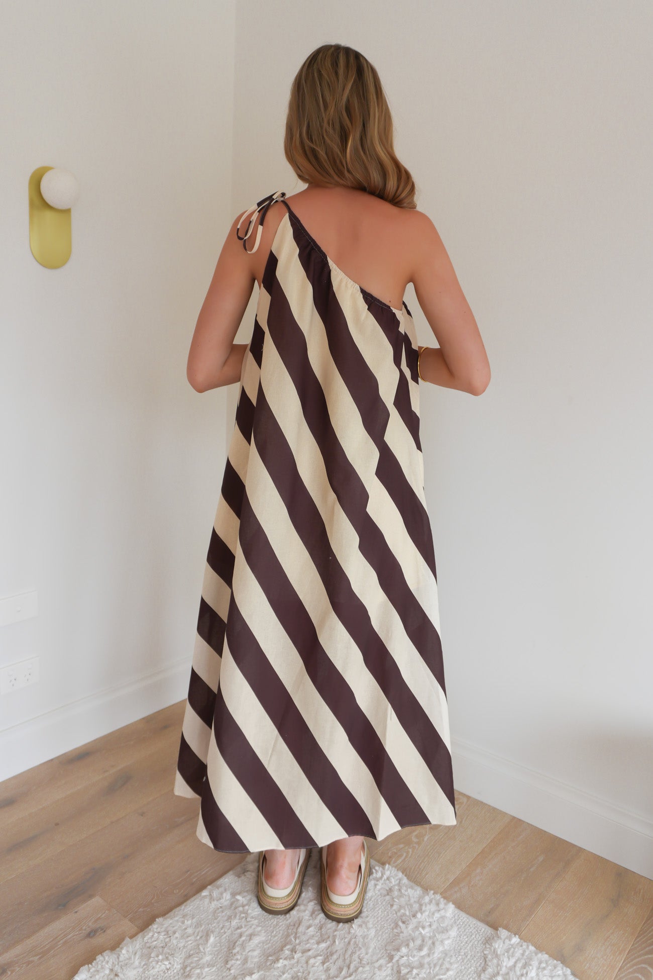 Elly Maxi Dress Chocolate Stripe