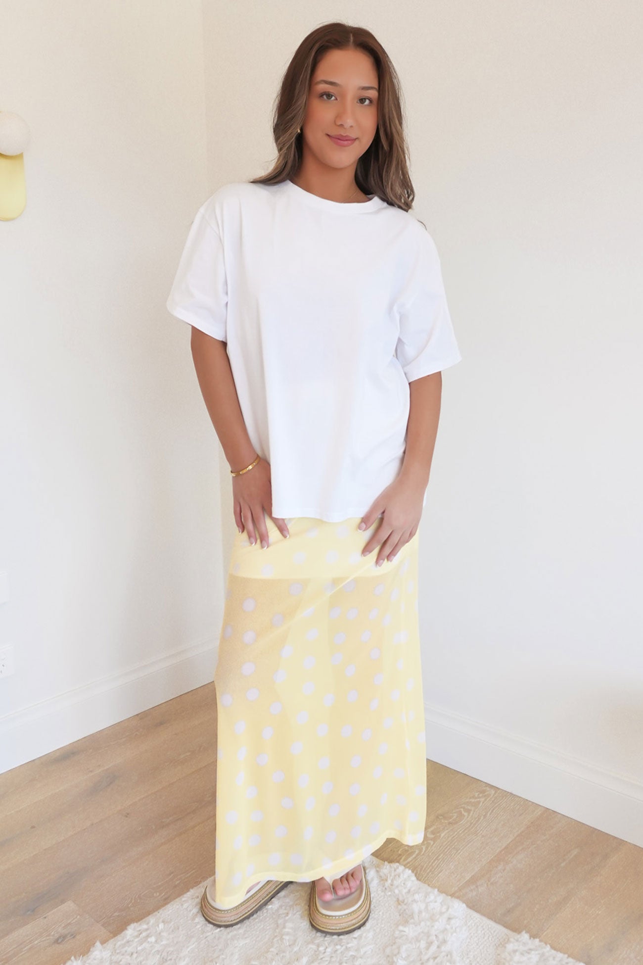 Elsie Maxi Skirt Yellow Polka Dot